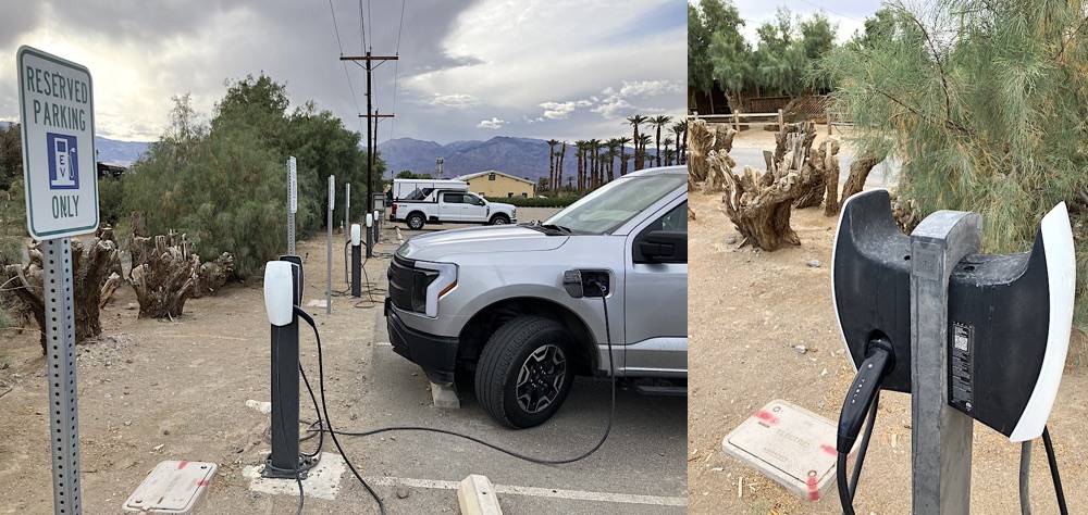 Ford F-150 Lightning Cheating Death... Crossing Death Valley EV-chargers-2