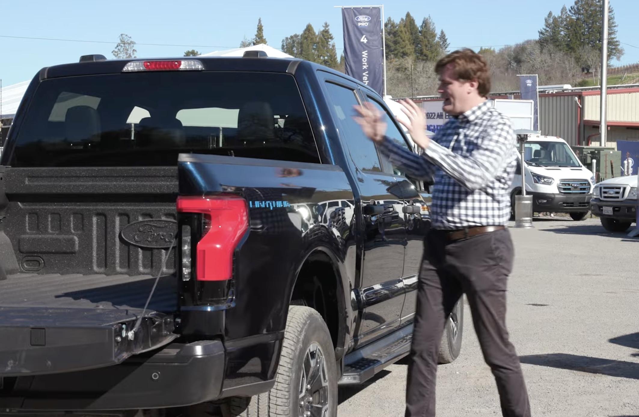 Ford F-150 Lightning Video: Ridealong in F-150 Lightning w/ look at Antimatter Blue & Iconic Silver colors F-150 Lightning Antimatter Blue 2