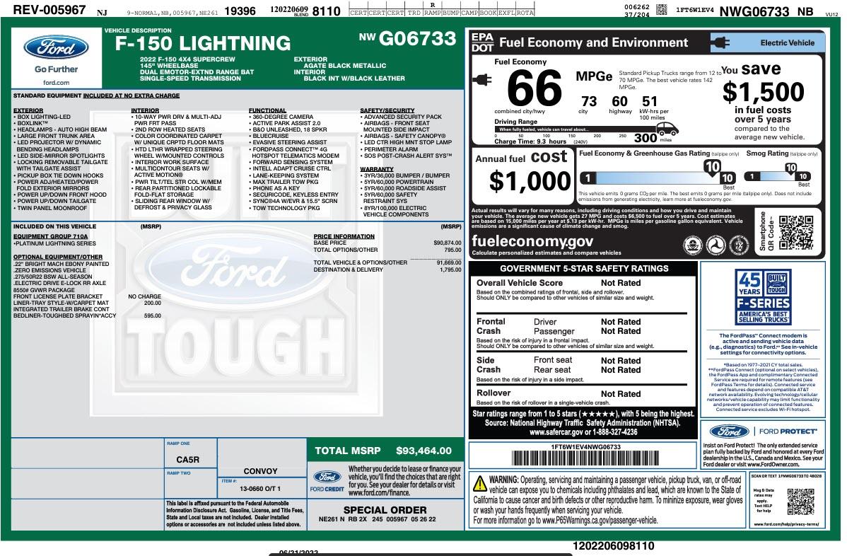 Ford F-150 Lightning ✅ 6/6 Lightning Build Week Group F150L_WindowSticker