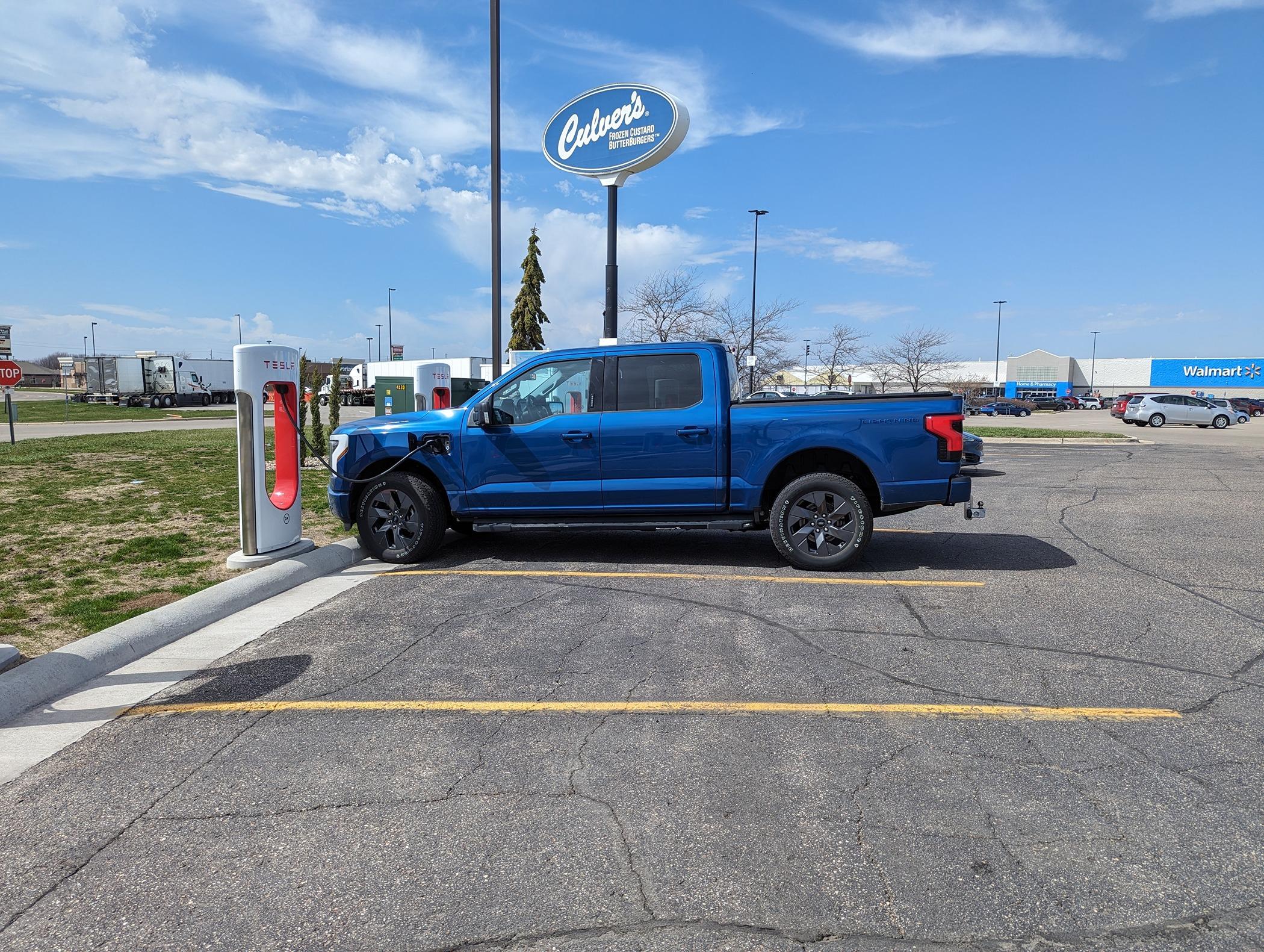 Ford F-150 Lightning Towed camper 1,250-miles (MN to TX) using Tesla Superchargers F7F2BA2D-2757-409D-9597-B7C7E65AFF10_1_201_a