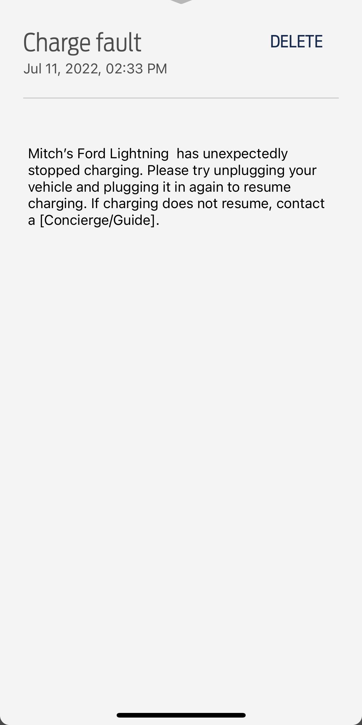 Ford F-150 Lightning Ford lightning not charging? Vehicle charging fault error message? FF215F43-9934-41F6-8F61-1566098B5A20