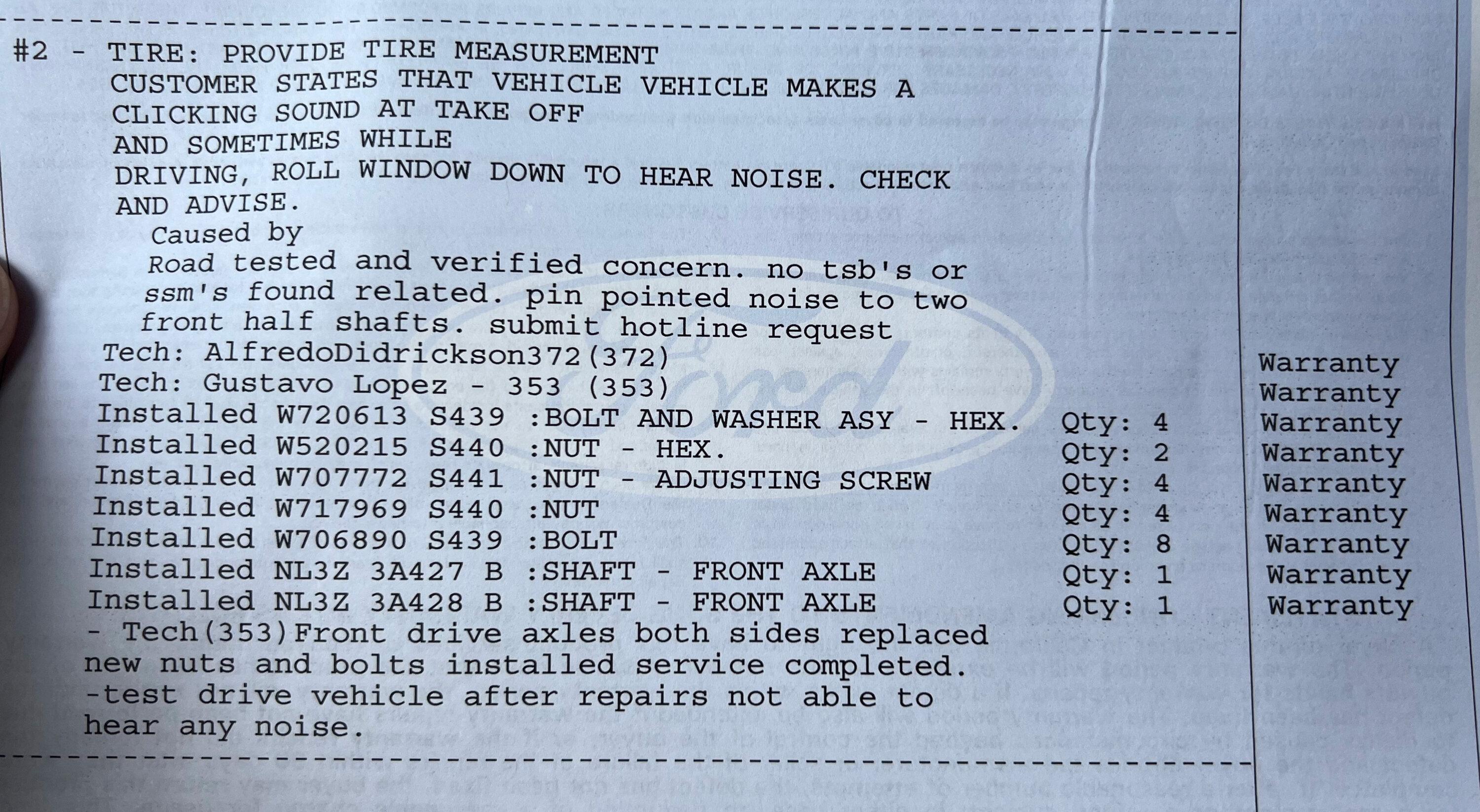 Ford F-150 Lightning Anybody else notice the slight "Click" when starting off either in forward or reverse? fix