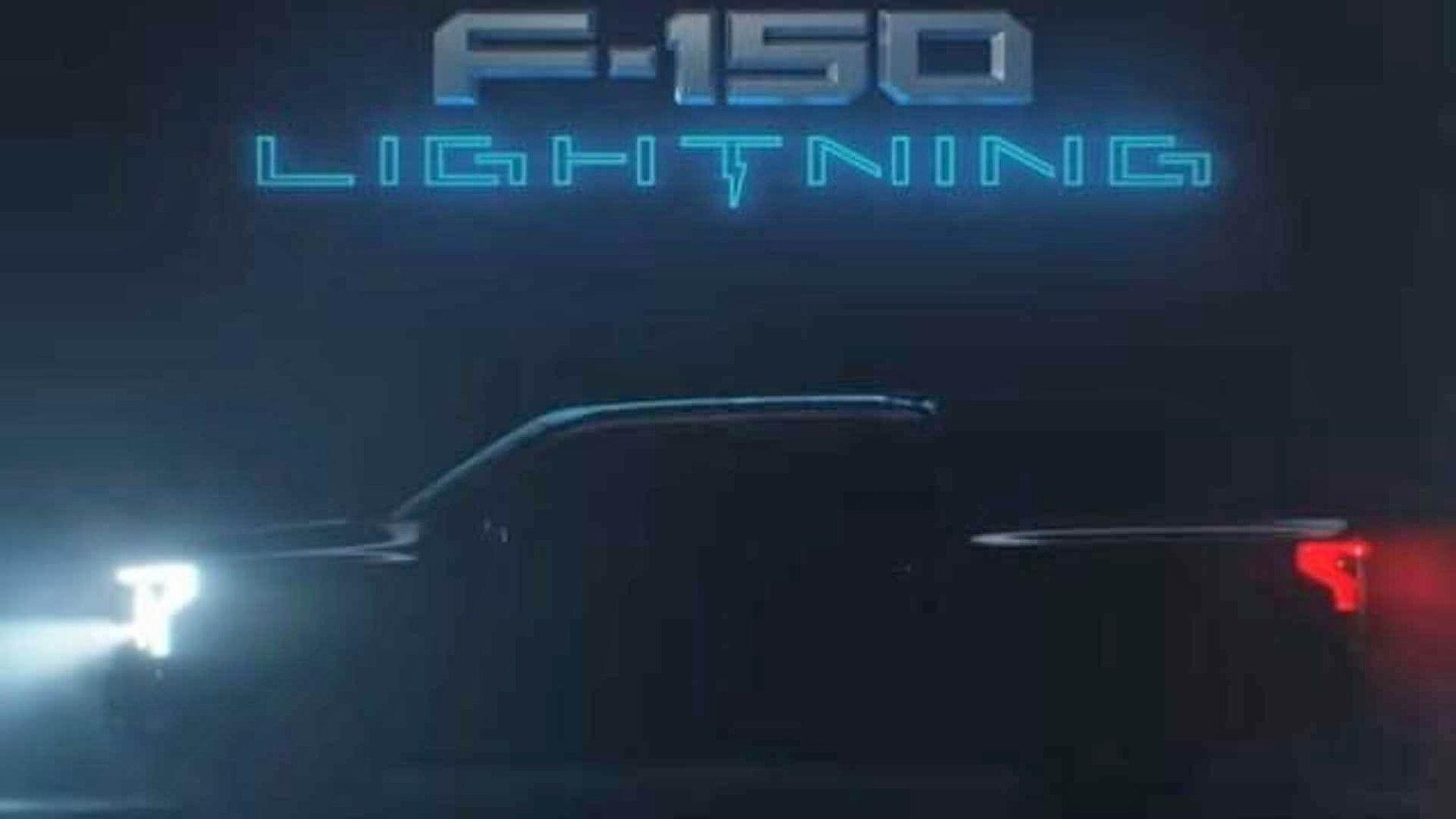 Ford F-150 Lightning 2022 F-150 Lightning Side Profile Teaser Look ford-f-150-lightning-full-profile-teaser