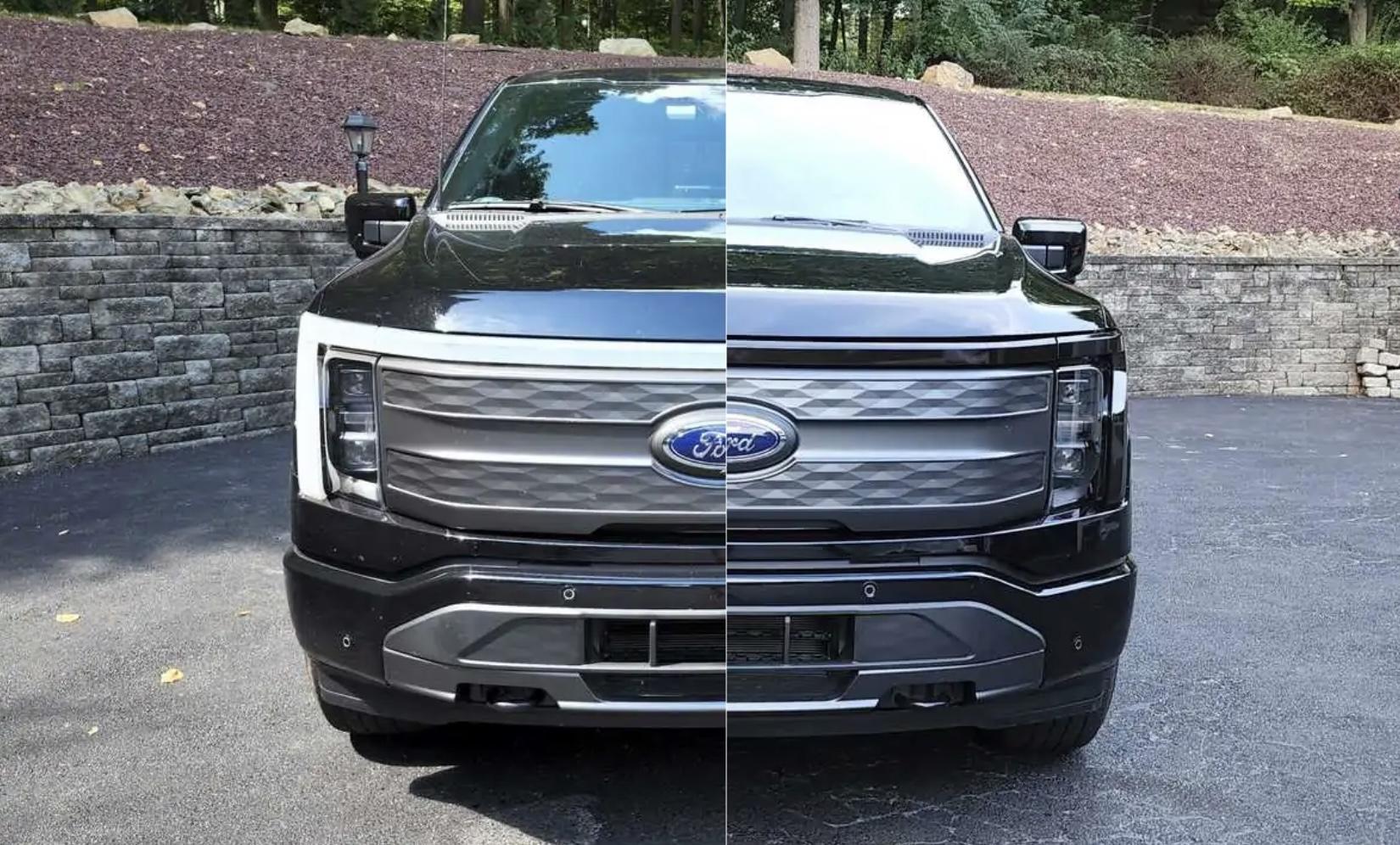 Tinted front light bar on F150 Lightning using special tint made for ...