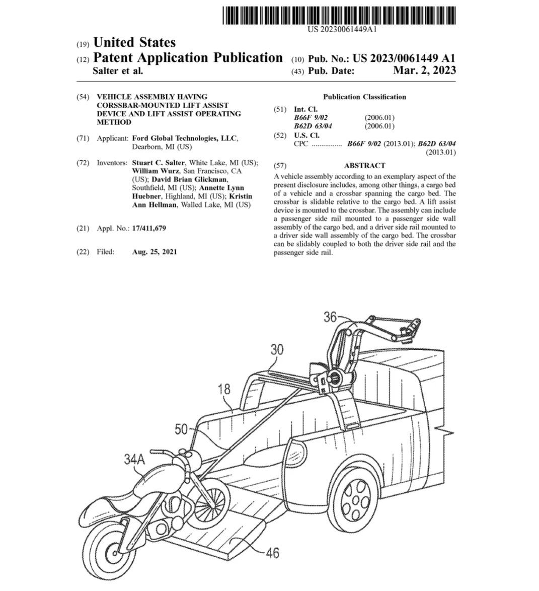 Ford F-150 Lightning Project T3 Electric Truck Design Previewed in Ford Patent Filing? Ford-Pickups-Crossbars-With-Lift-Assists-Patent-001