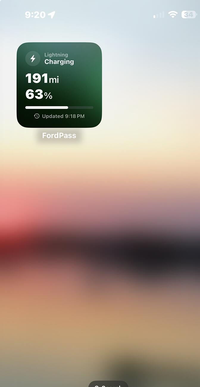 Ford F-150 Lightning IOS Fordpass Beta 5.8.0 - Control Center and Widgets FordPass 5.8.0 widget