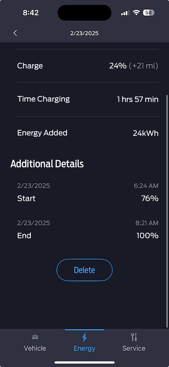 Ford F-150 Lightning Charge to 100% on L2 charger, but GOM shows 84% on startup fp2