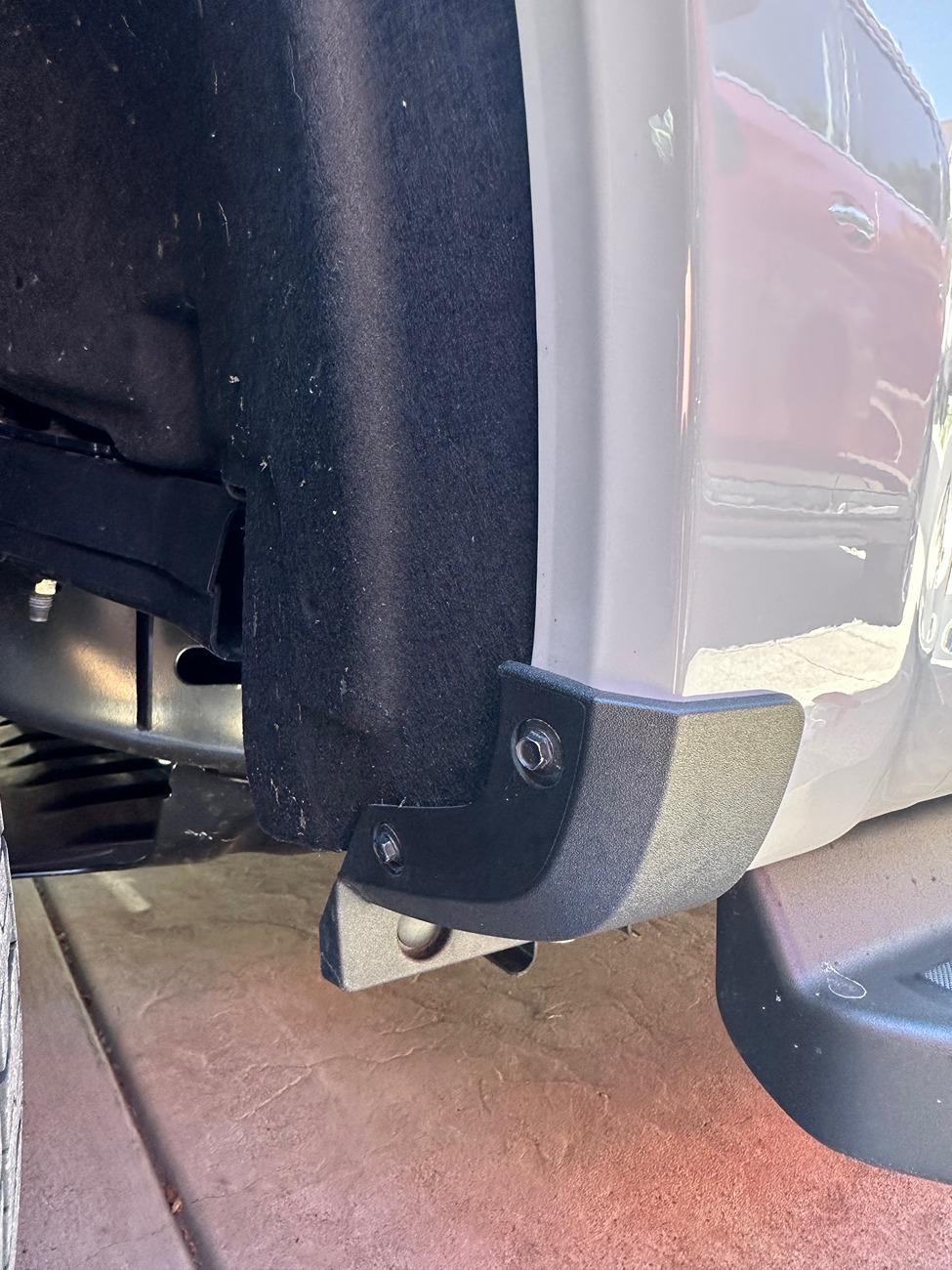 Ford F-150 Lightning Second Mod: Weathertech Mudflaps Front - Before