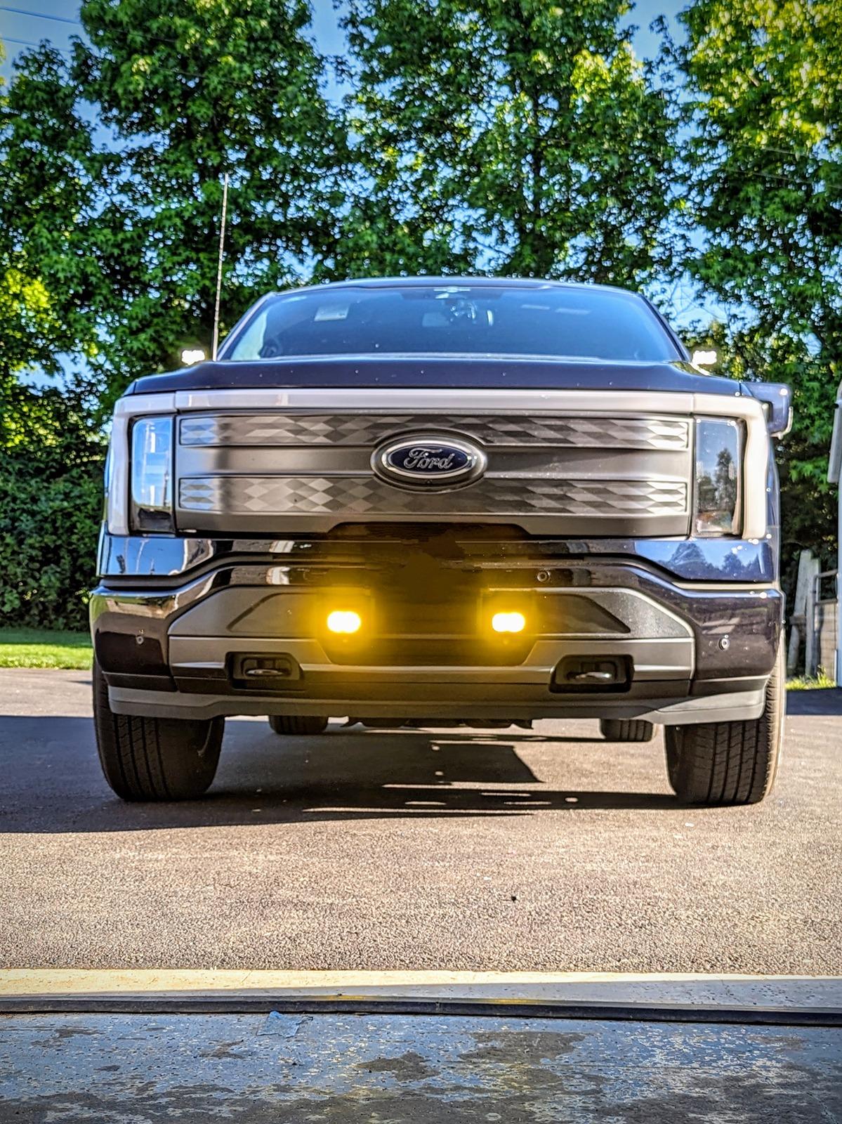 Ford F-150 Lightning Fog lights and ditch lights with backlighting, switches, and canbus integrated controls Front day fogs