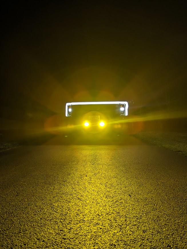 Ford F-150 Lightning Fog lights and ditch lights with backlighting, switches, and canbus integrated controls Front night fogs portrait