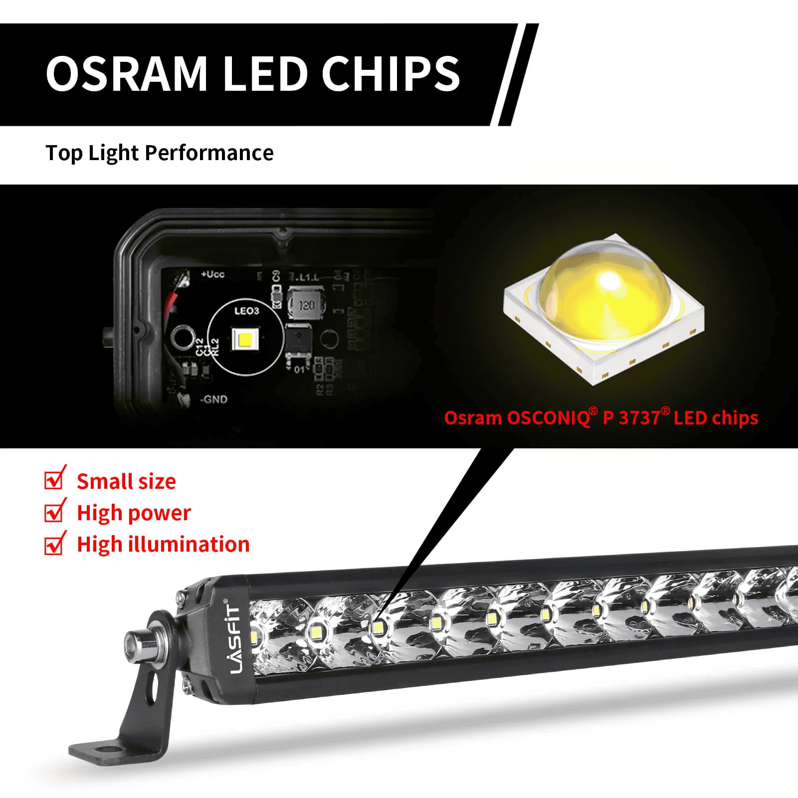 Ford F-150 Lightning Lasfit LED Light Bars - High-Quality Combo Lense Light Bar For Your Budget high brightness