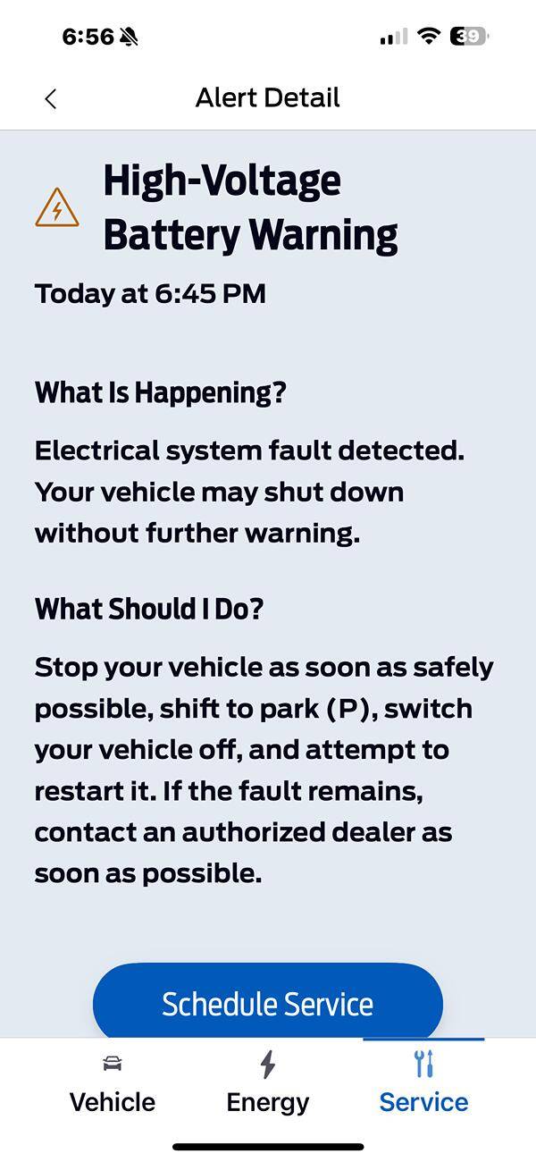 Ford F-150 Lightning High-Voltage Battery Warning, Please Help! High Voltage Battery Warnin