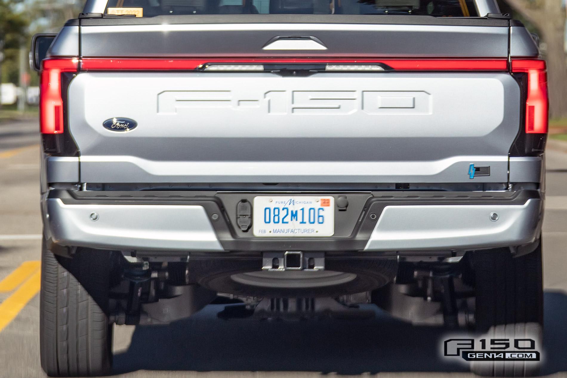 Ford F-150 Lightning F-150 Lightning Platinum (Iconic Silver) & Lariat (Rapid Red) Spotted On Public Roads Iced Blue Silver 2022 F150 Lightning Platinum EV Truck Spotted 19