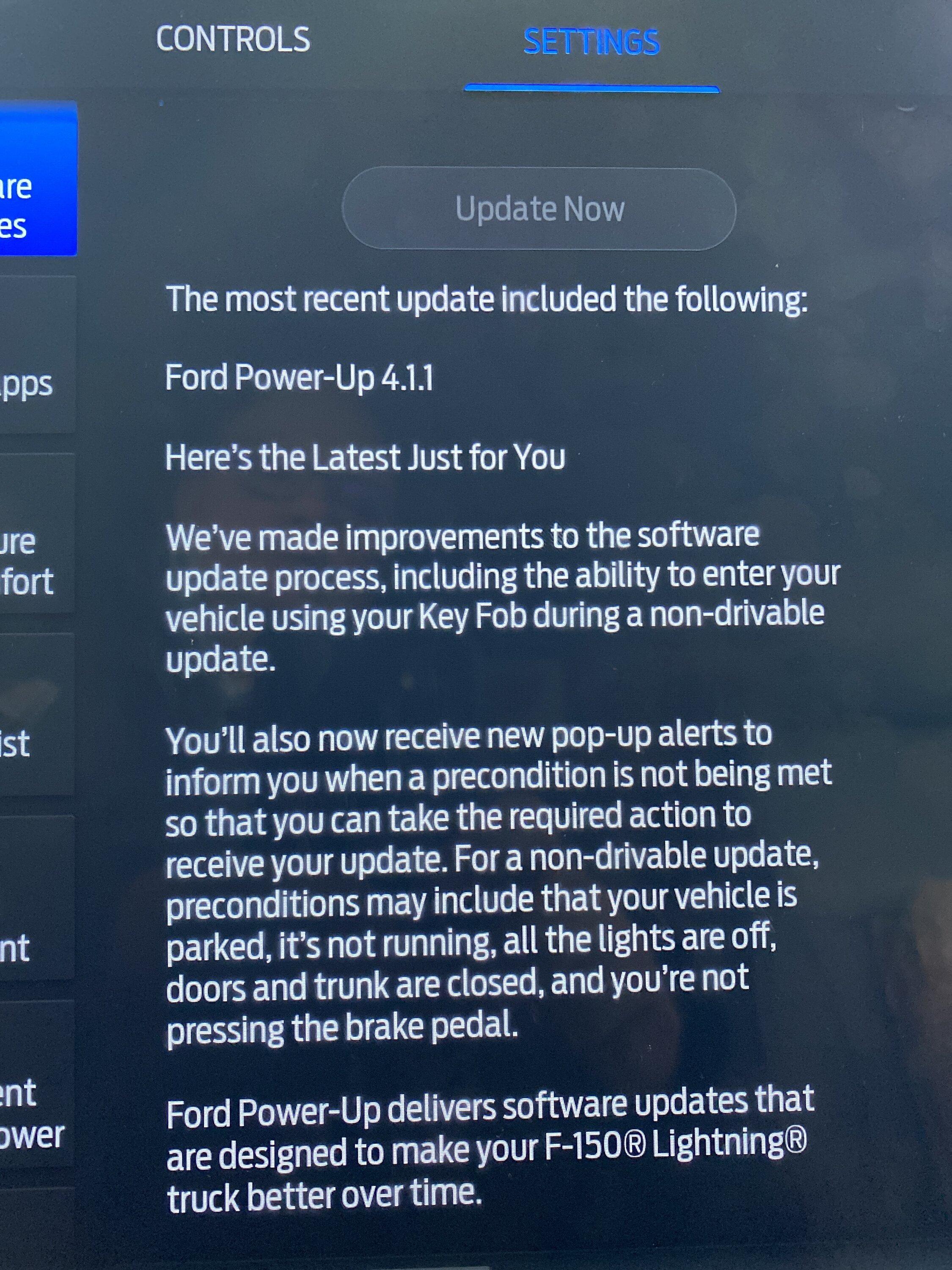 Ford F-150 Lightning Power Up-4.1.1 OTA software update released image (1)