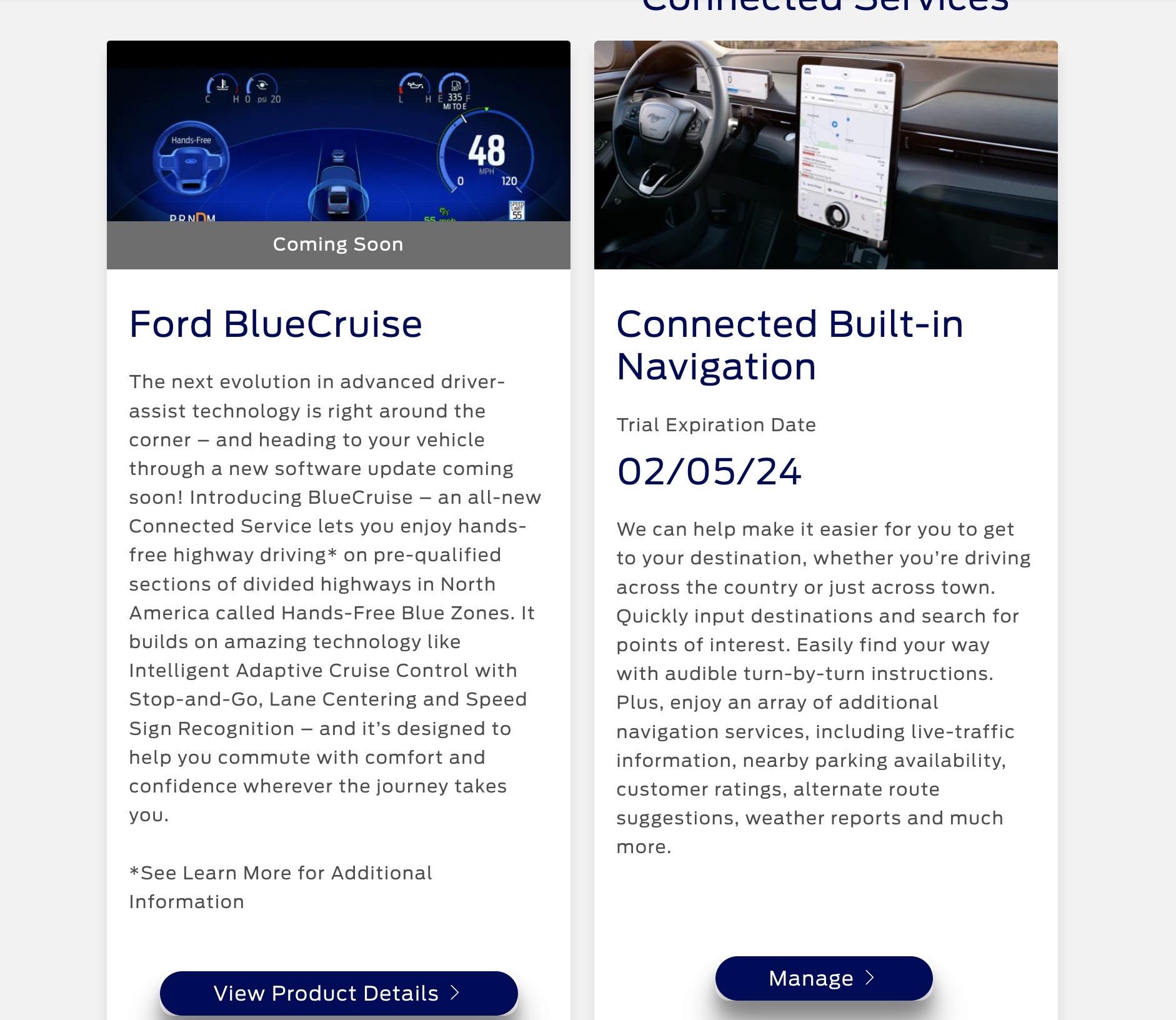 Ford F-150 Lightning BlueCruise now showing up under Connected Services! Image 4-14-22 at 1.07 PM