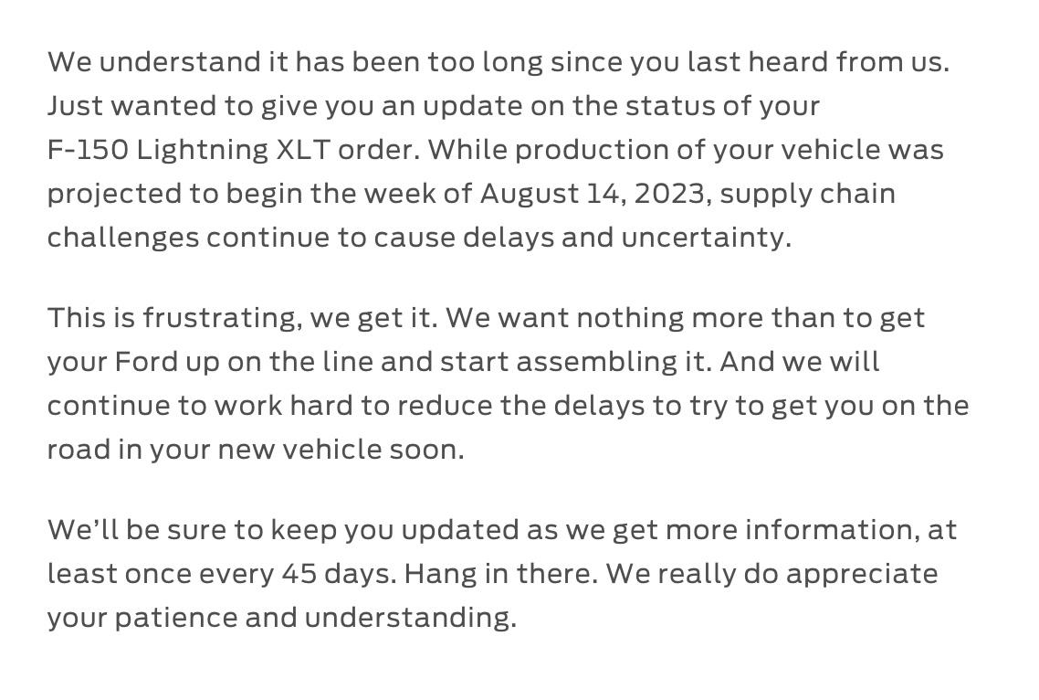 Ford F-150 Lightning Parts Shortage Image 8-25-23 at 11.36 AM