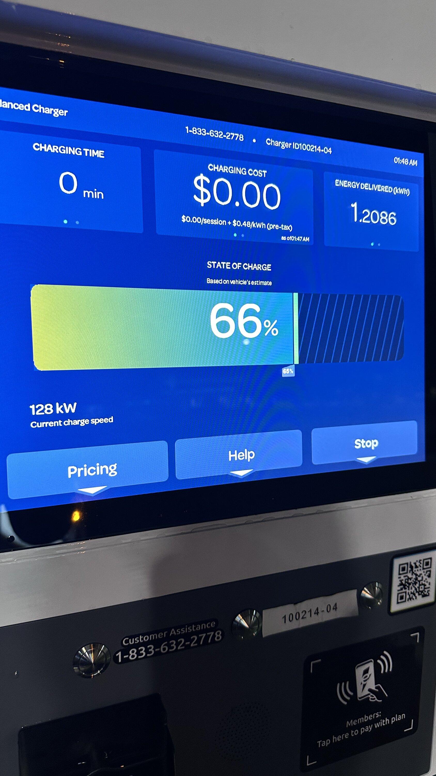 Ford F-150 Lightning Comparison: EA vs CP vs EVgo trip charging IMG-6845