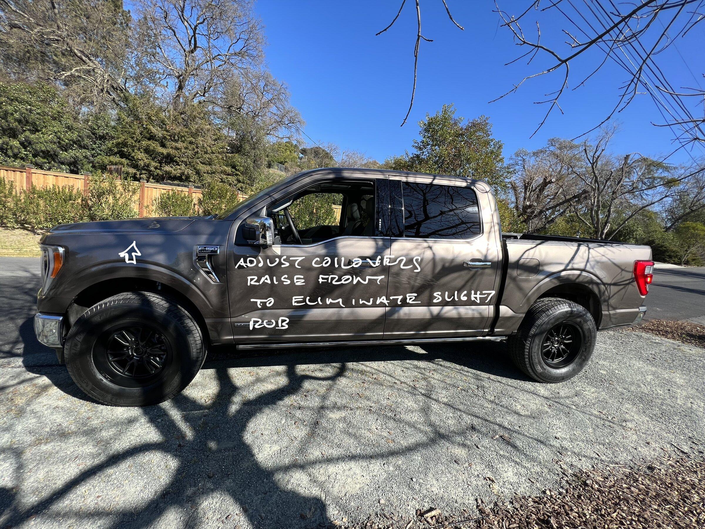 Ford F-150 Lightning Biggest Wheels & Tires Possible on Stock 2021 F150 (Without Level) IMG-9282