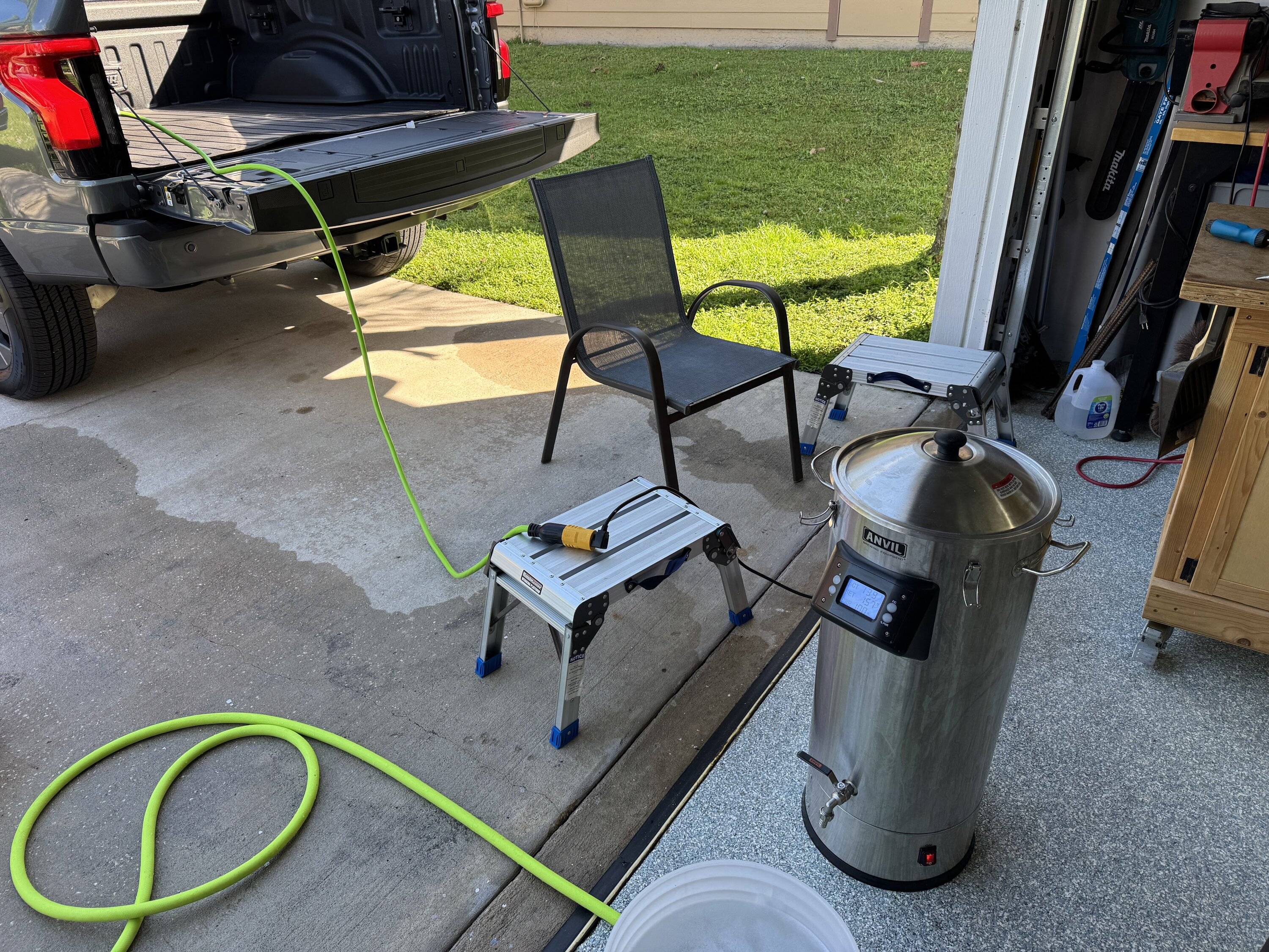 Ford F-150 Lightning Using 240v For Brewing Beer IMG_0415