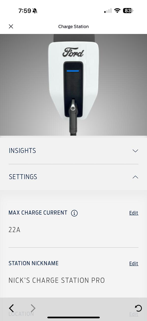 Ford F-150 Lightning Ford Pass App Charge Station Pro Amp Adjustment Setting Useless IMG_0467