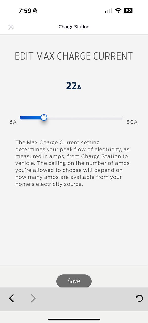 Ford F-150 Lightning Ford Pass App Charge Station Pro Amp Adjustment Setting Useless IMG_0468