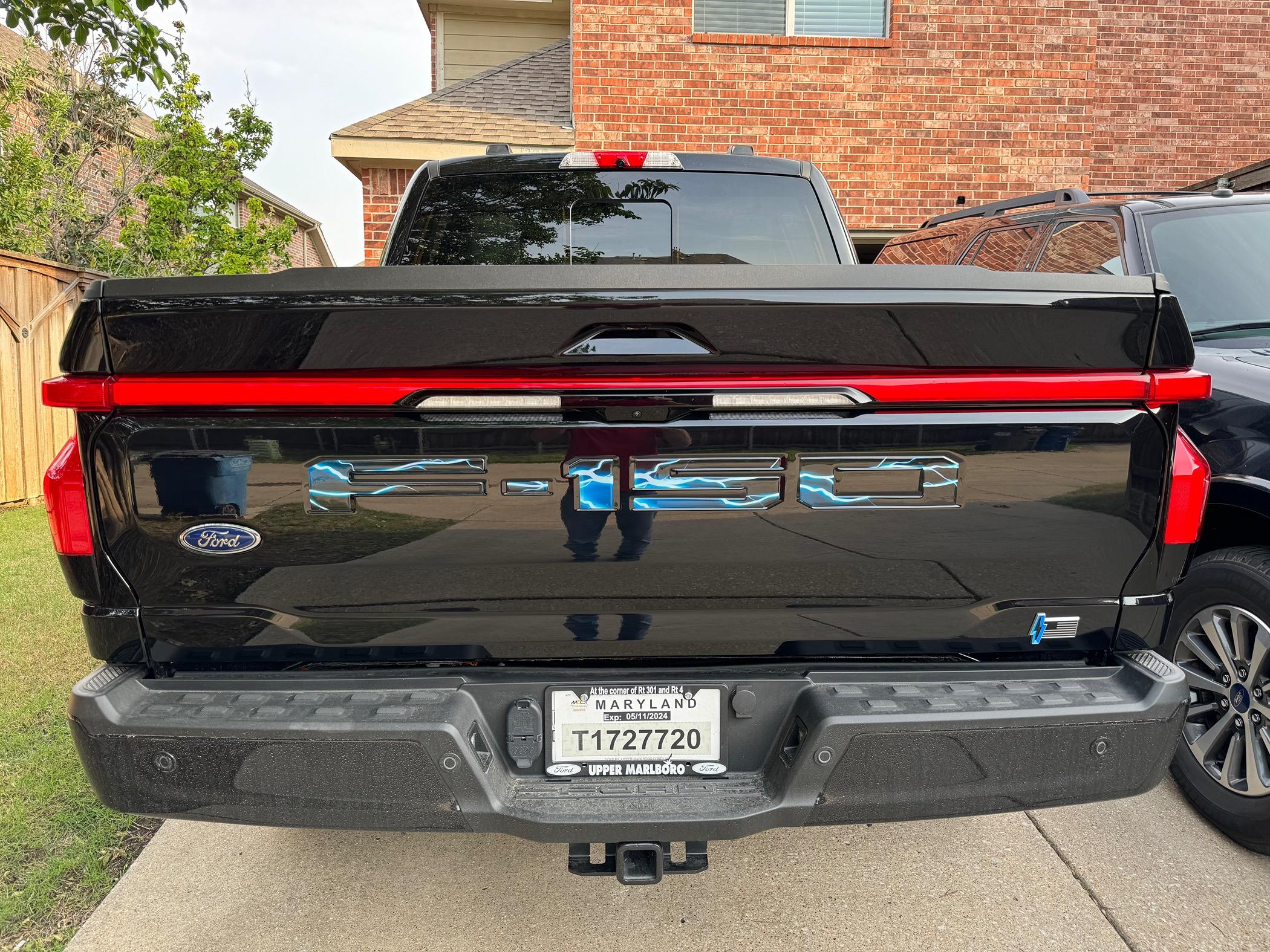 Ford F-150 Lightning Tailgate and charge port lettering IMG_0497