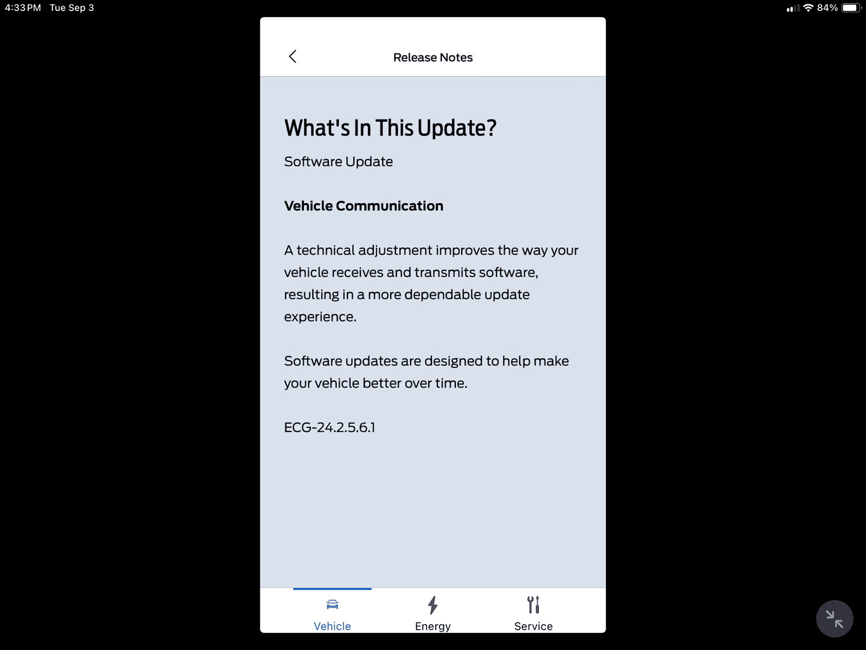 Ford F-150 Lightning Software Update ECG-24.2.5.6.1 - Vehicle Communication IMG_0694