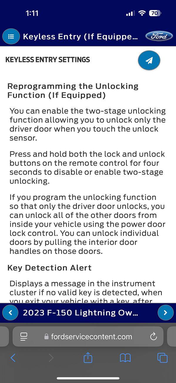 Ford F-150 Lightning Is passive entry the only option if I want all doors to unlock? IMG_0878