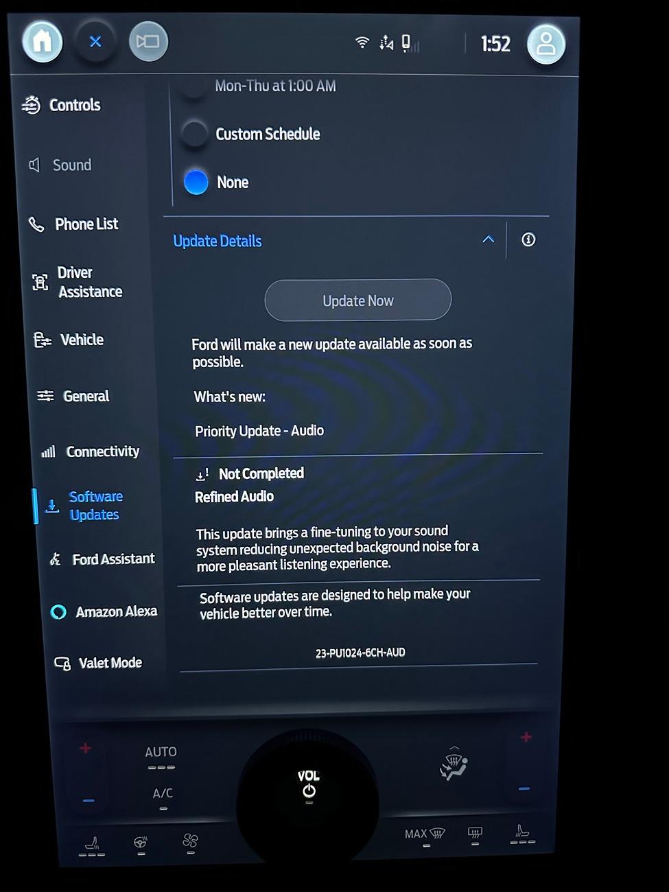 Ford F-150 Lightning Software Priority Update: 23-PU1024-6CH-AUD - Refined Audio IMG_1027