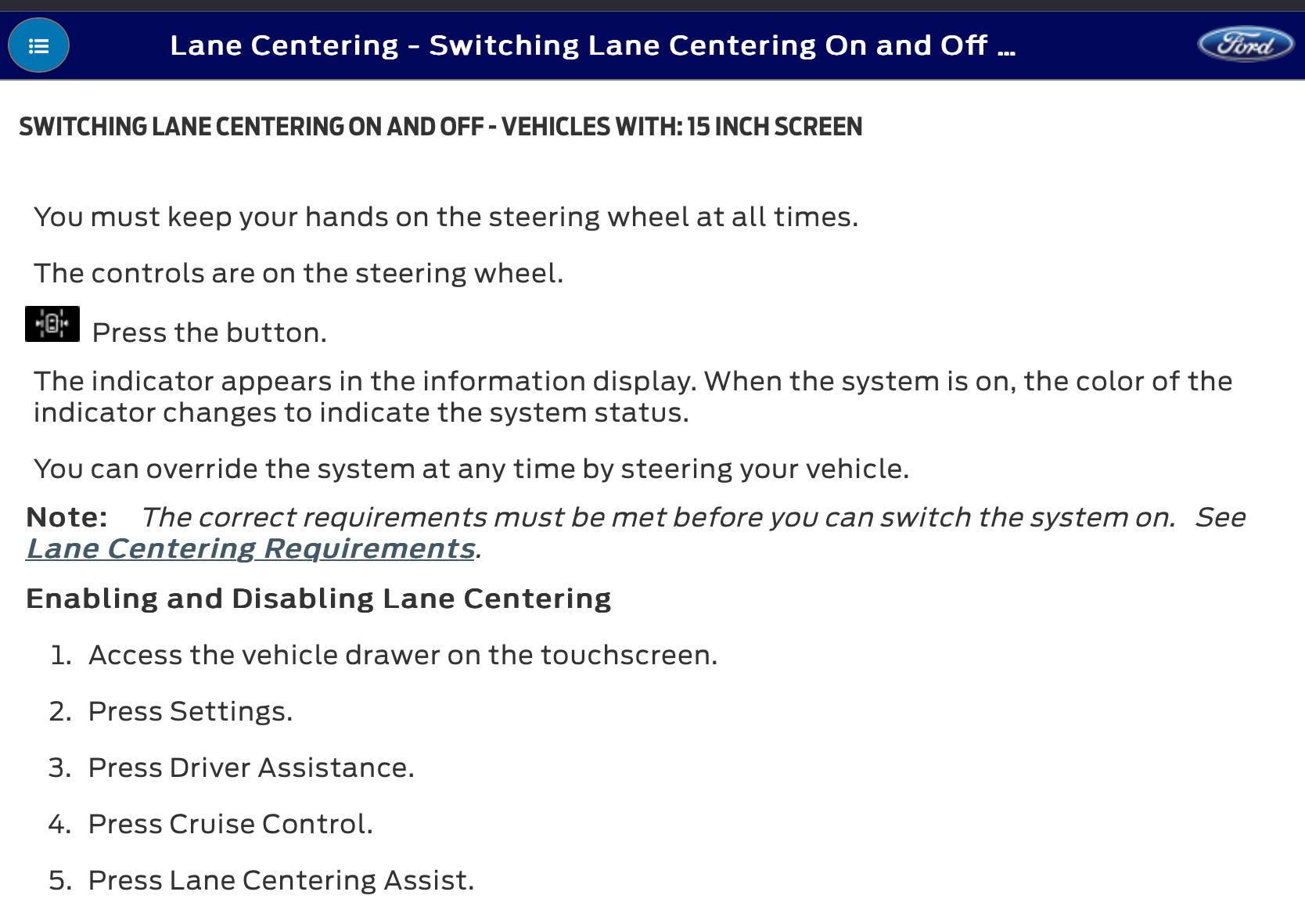 Ford F-150 Lightning lane assist issues in 2023 IMG_1039