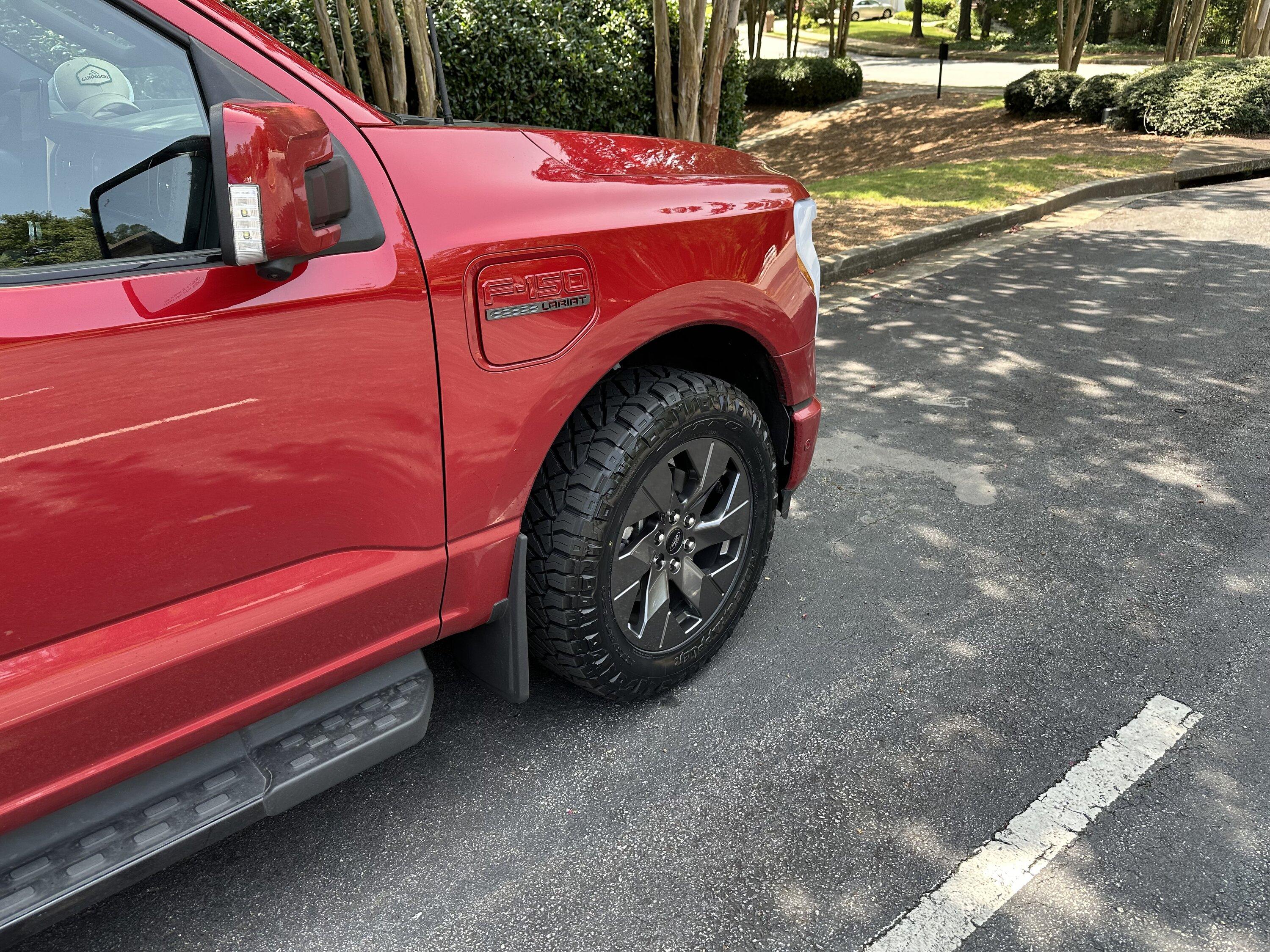 Ford F-150 Lightning Lightning Lariat on 20’s, stock size Nitto Ridge Grapplers tires IMG_1109