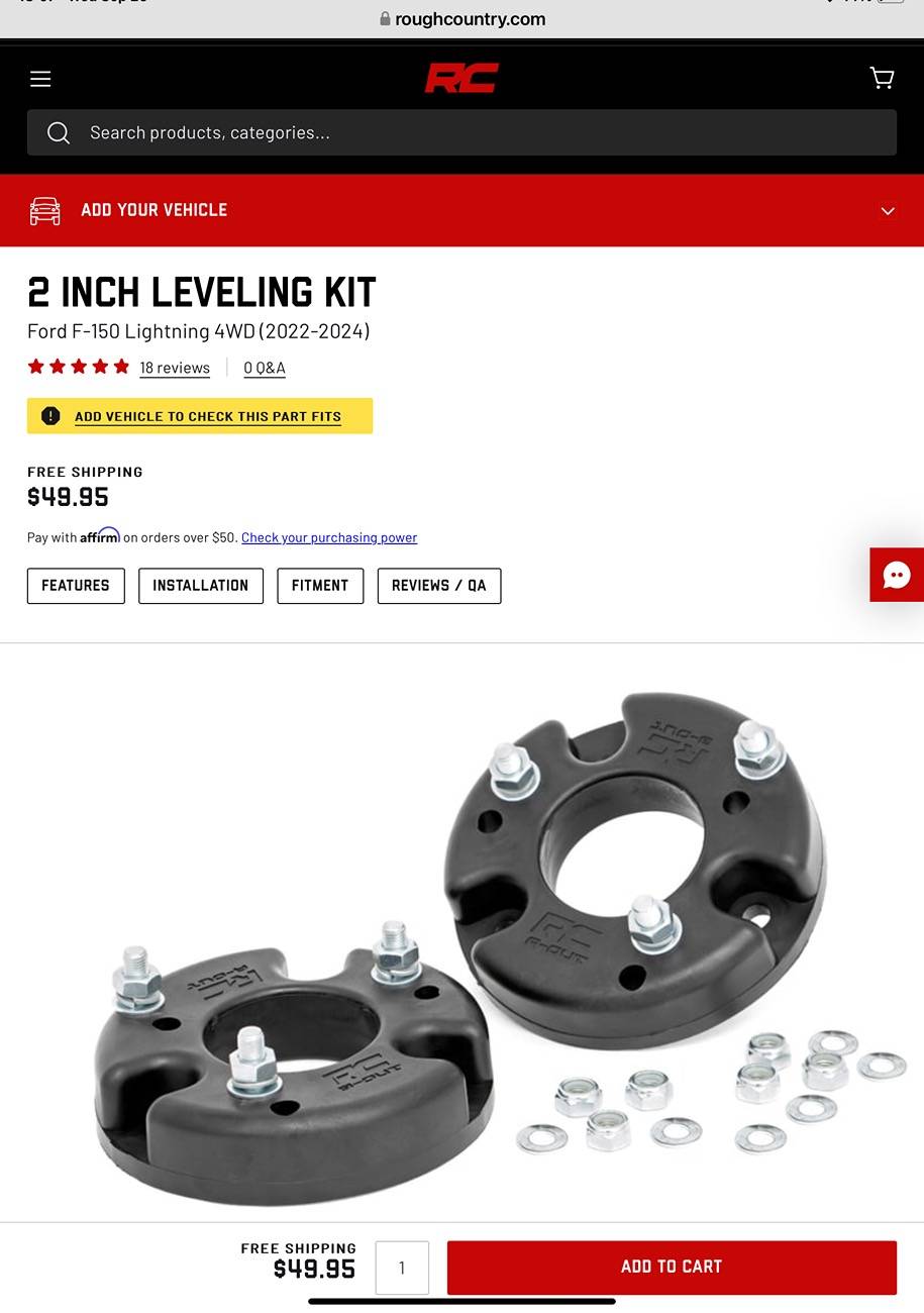 Ford F-150 Lightning Installed RC leveling kit with rear drop IMG_1115