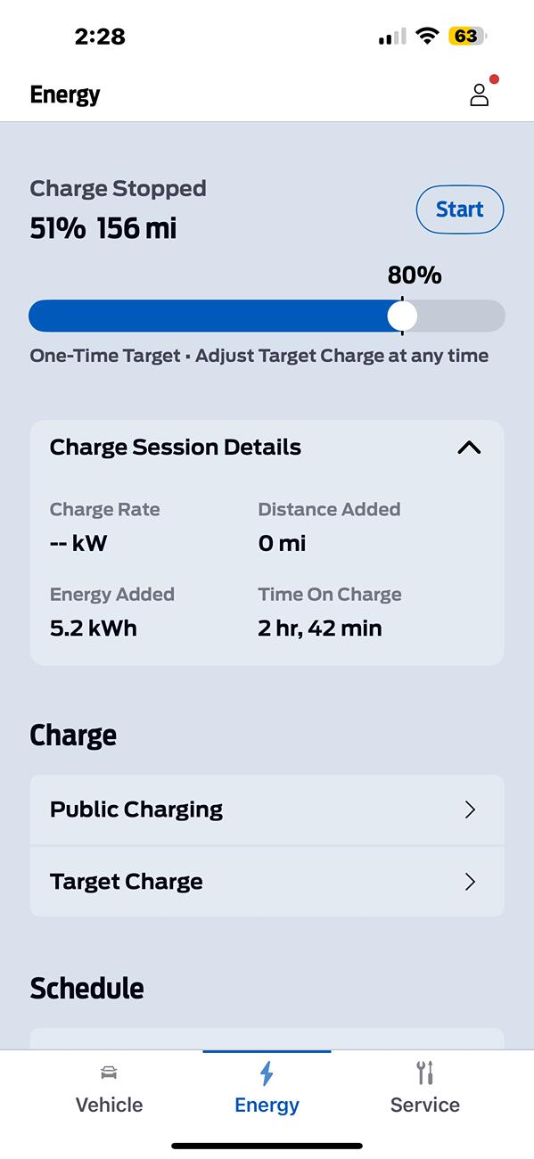 Ford F-150 Lightning One-Time Charge - "Adjust Target Charge At Any Time" Doesn't Work in iOS FordPass v5.9 IMG_1144