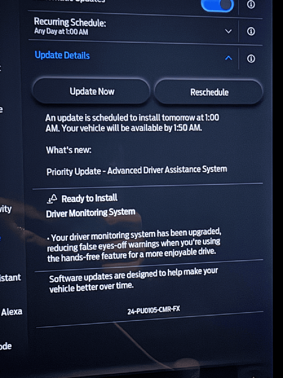 Ford F-150 Lightning Priority Update: 24-PU0105-CMR-FX. Driver Monitoring System IMG_1189