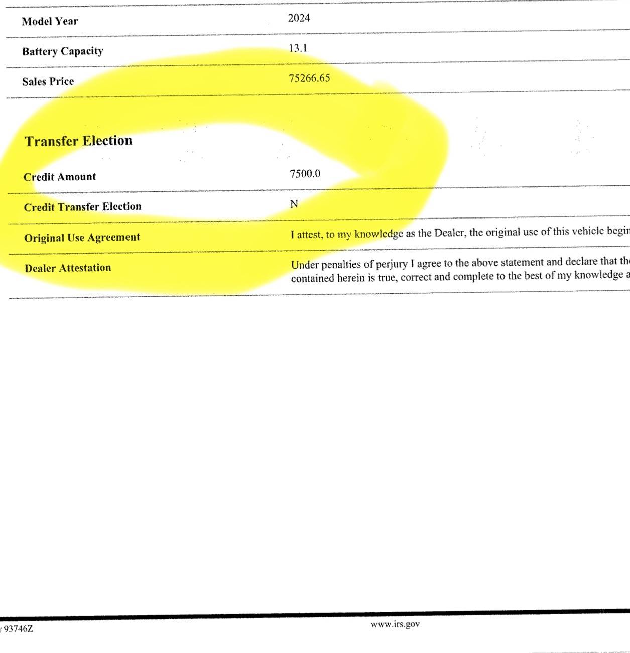 Ford F-150 Lightning Incorrect "Battery Capacity" indicated by dealer on Form 15400... Anything to worry about? IMG_1242