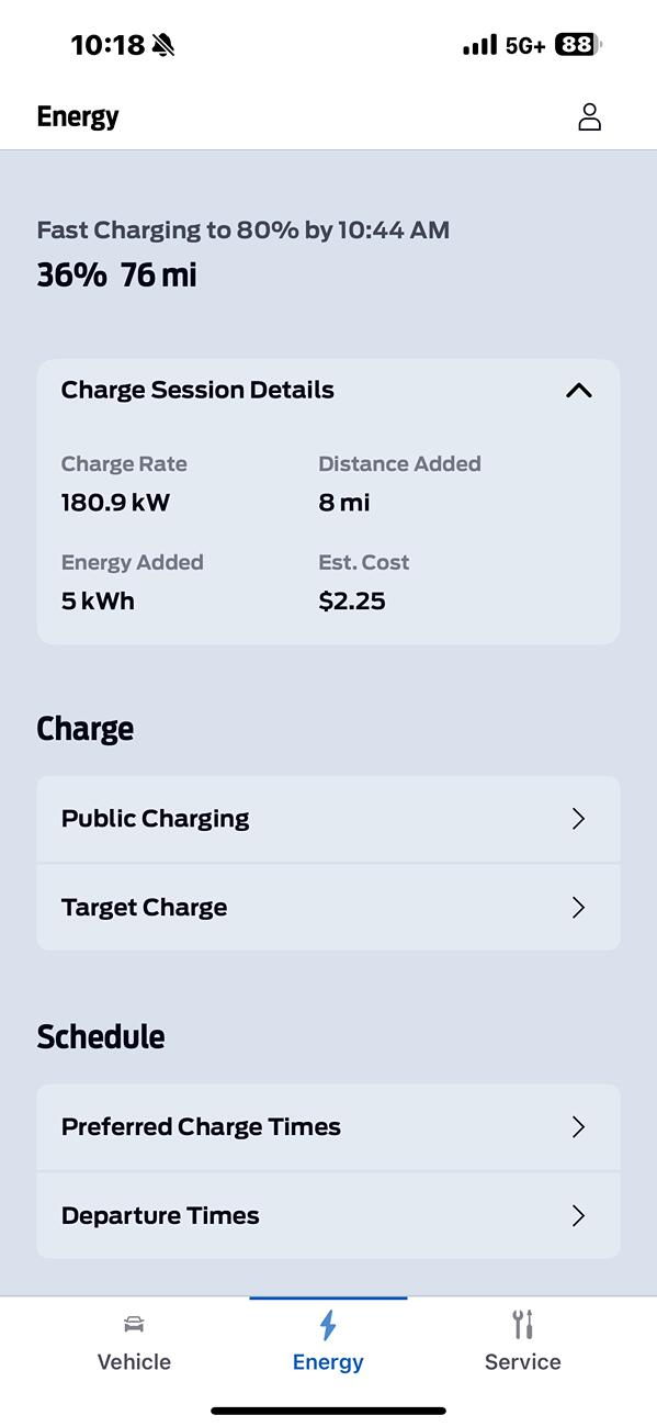 Ford F-150 Lightning Tesla charging giving 175kwh IMG_1256