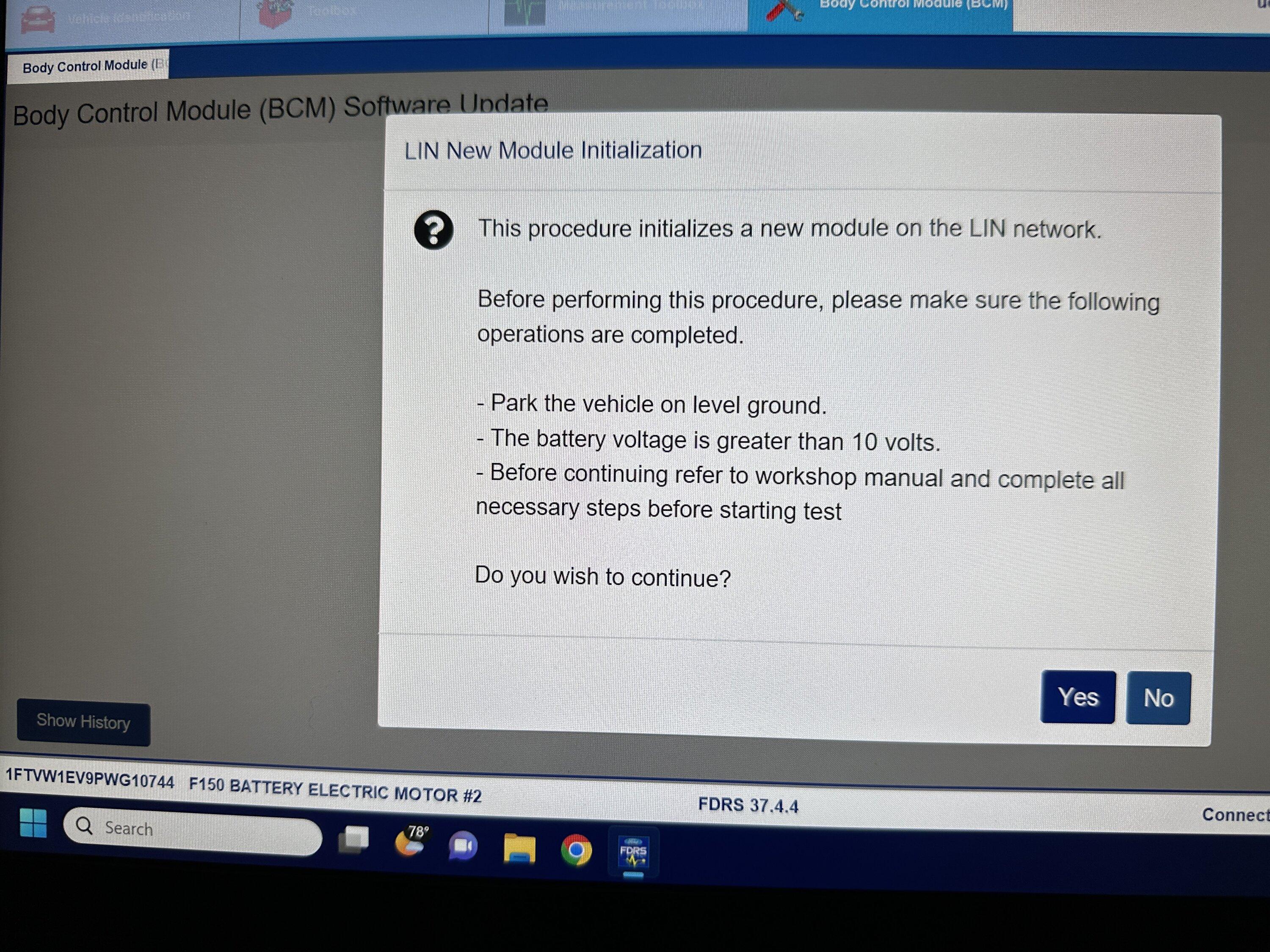 Ford F-150 Lightning Lightning Software Updates using FDRS IMG_1297