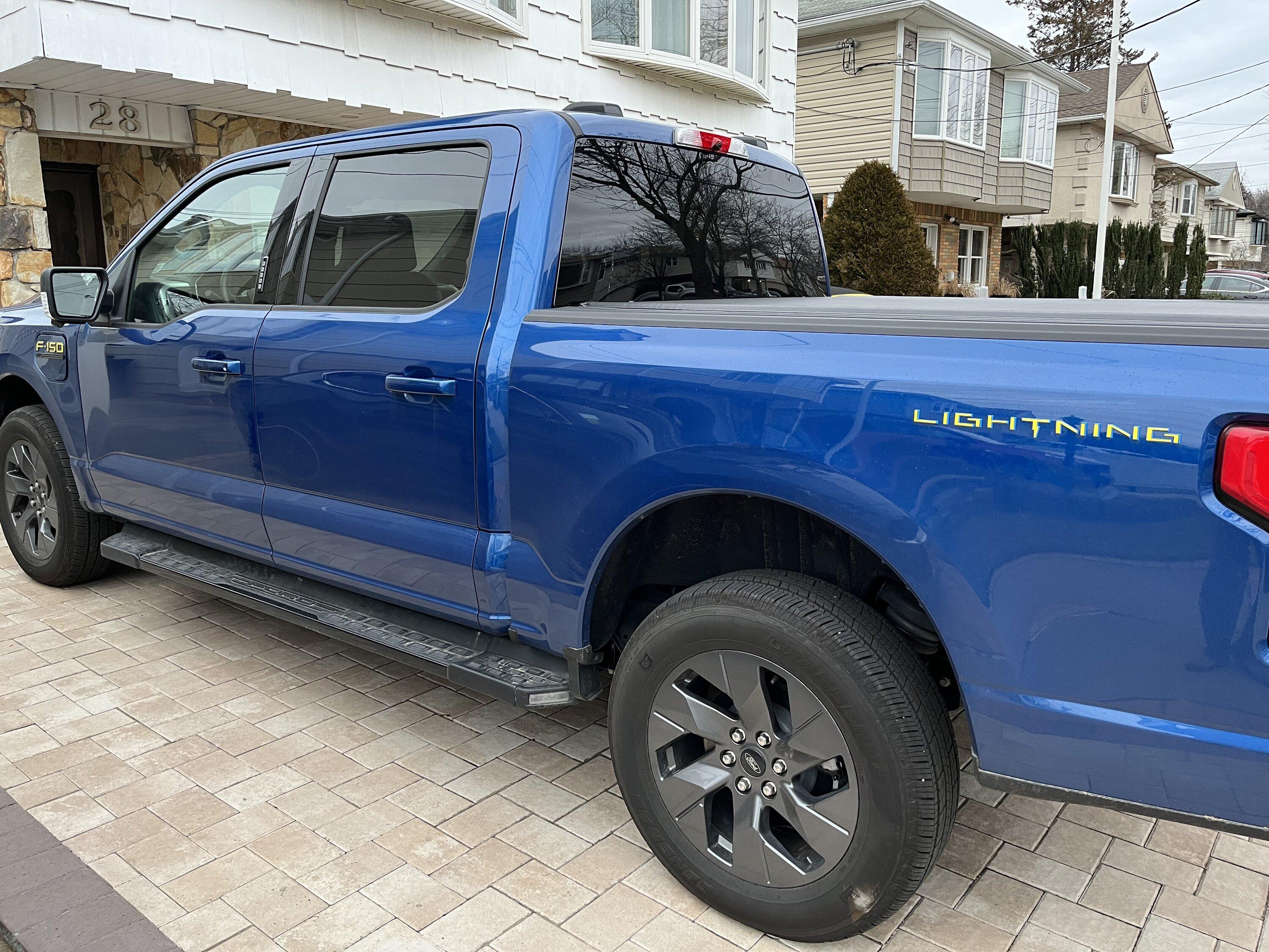 Ford F-150 Lightning My solution to dark badges / lettering on dark colors -- contrasting color vinyl IMG_1333