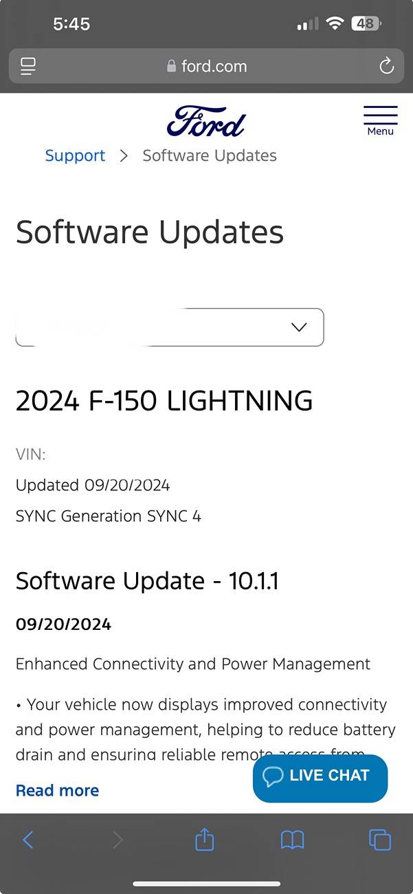 Ford F-150 Lightning Last 90 days of update history IMG_1446