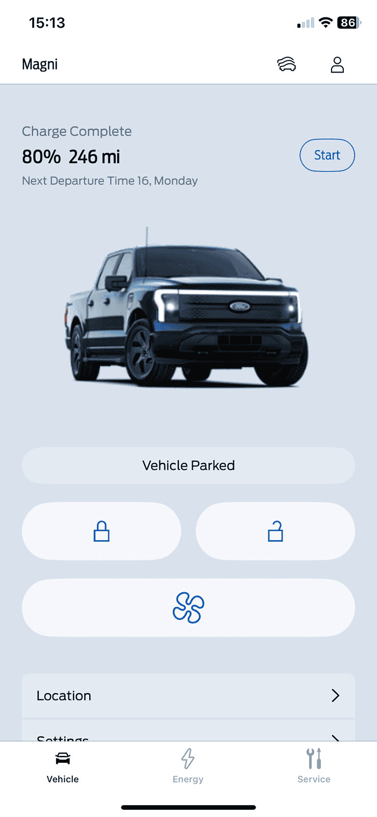 Ford F-150 Lightning My Charge to 100% button has ghosted me IMG_1797