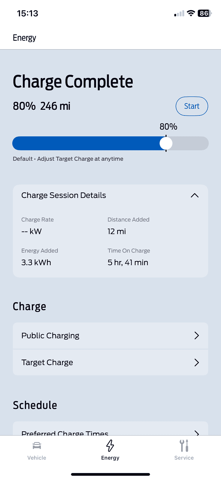 Ford F-150 Lightning My Charge to 100% button has ghosted me IMG_1798