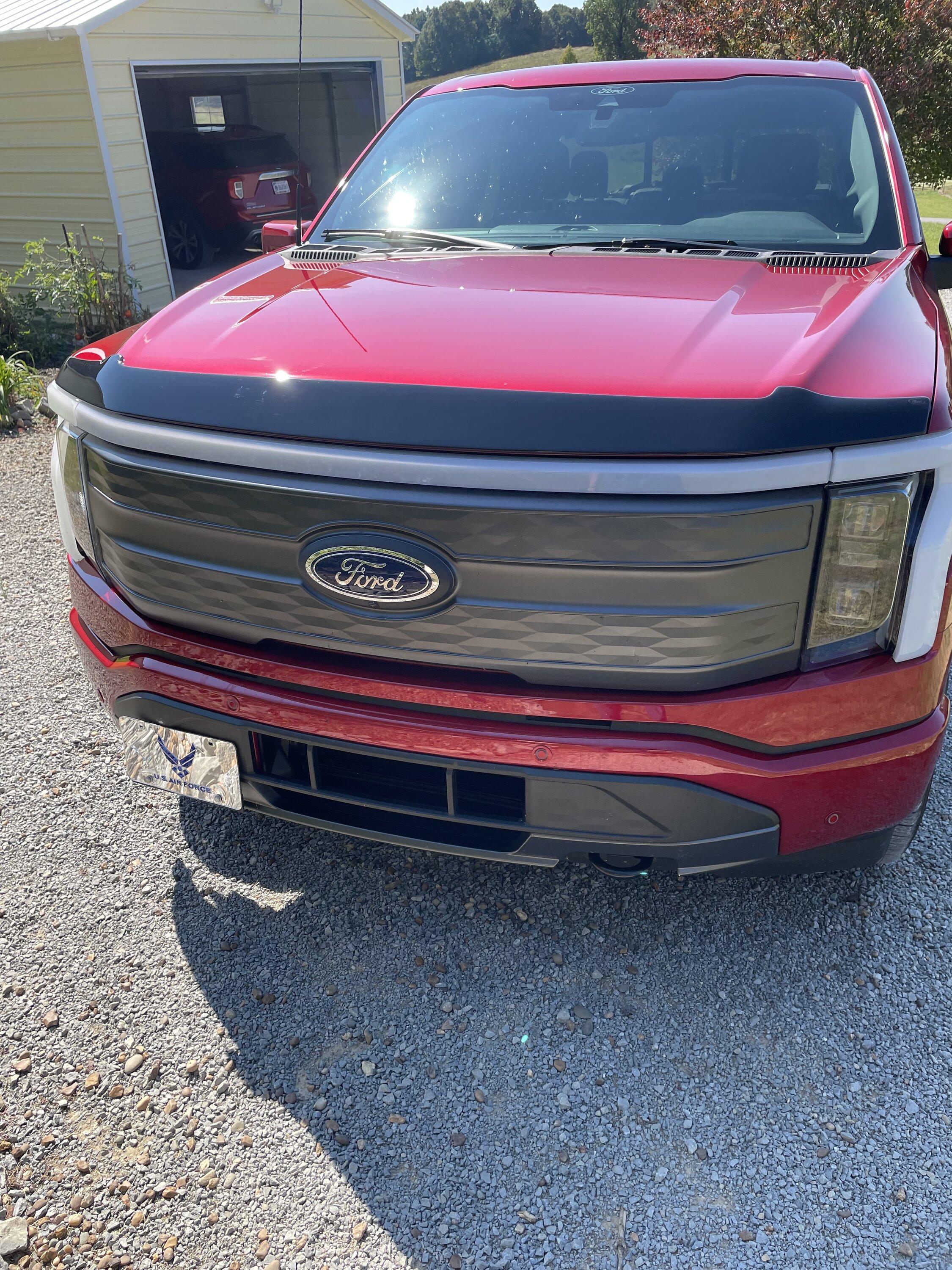 Installed Lund Aeroskin Bug Deflector for 2023 Lariat | Ford Lightning ...