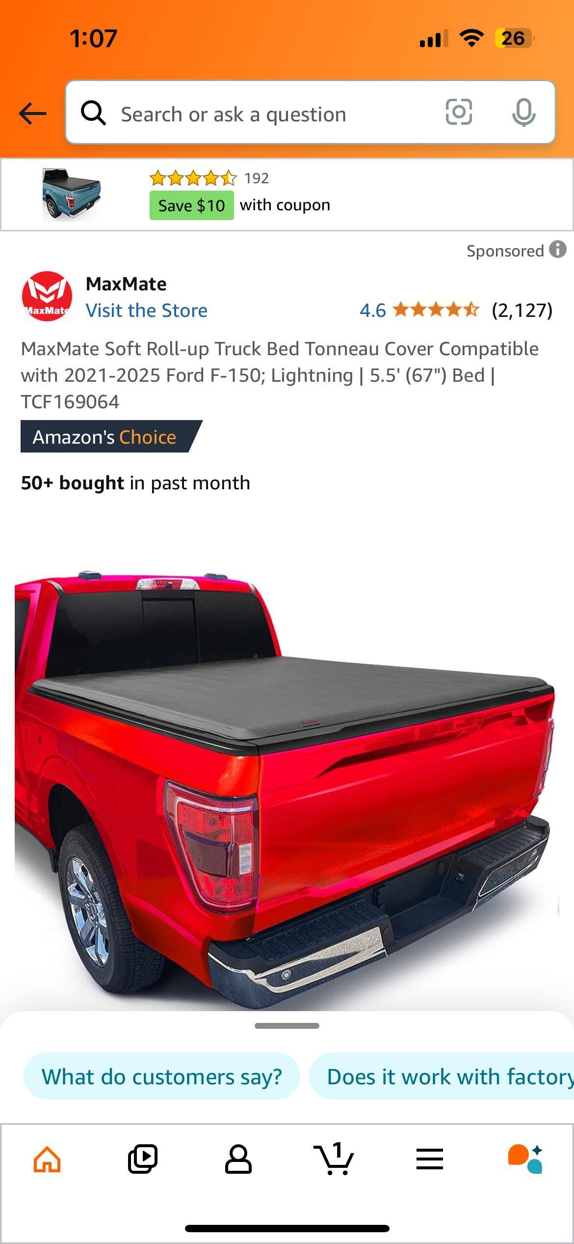 Ford F-150 Lightning Max mate tonneau cover install IMG_1913