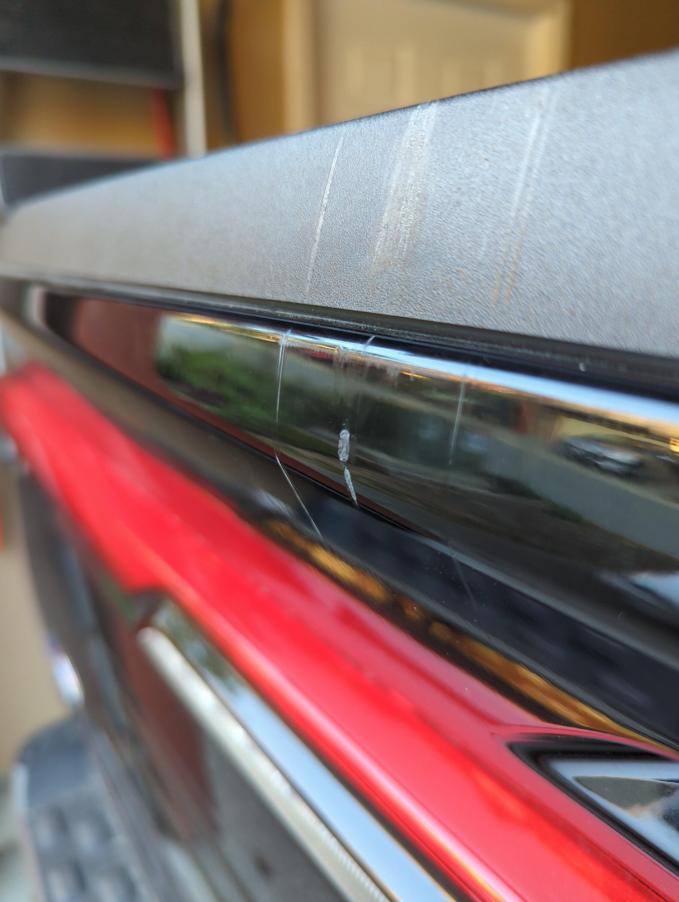 Ford F-150 Lightning Tailgate opened while in the garage - significant scratch followed IMG_20230922_080158_759