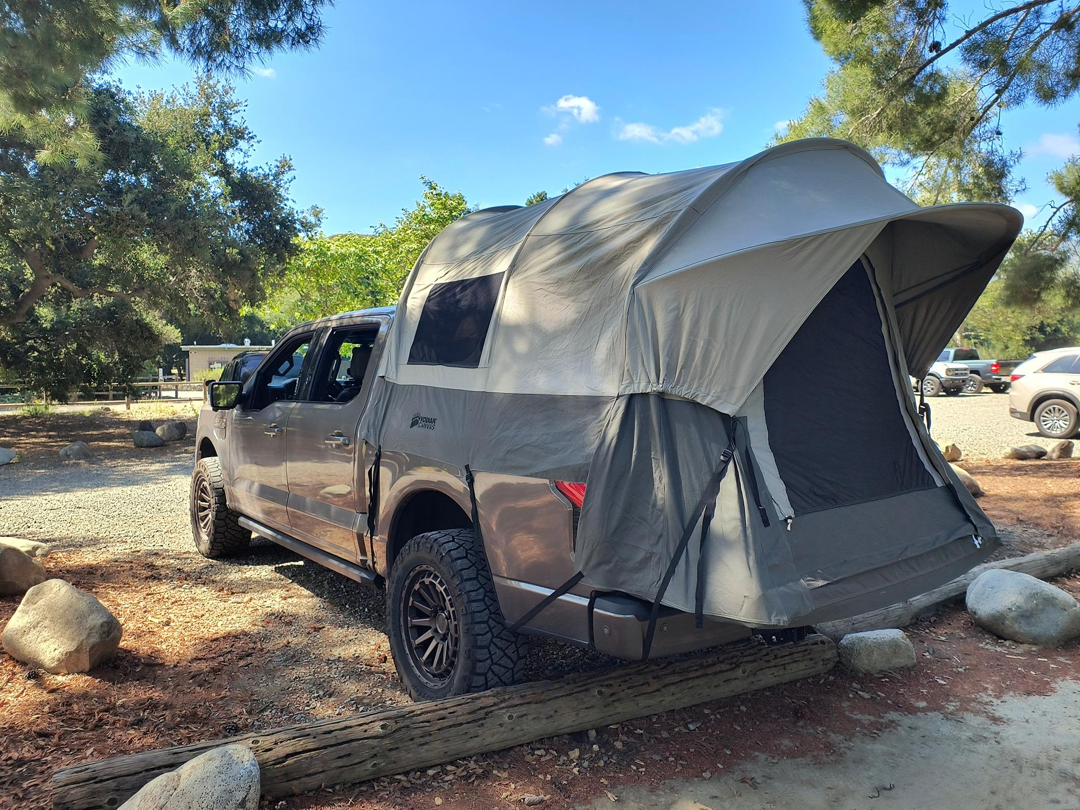 Camping with the Lightning and Kodiak Canvas truck tent Ford Lightning Forum For F 150 Lightning EV Pickup News Owners Discussions Community