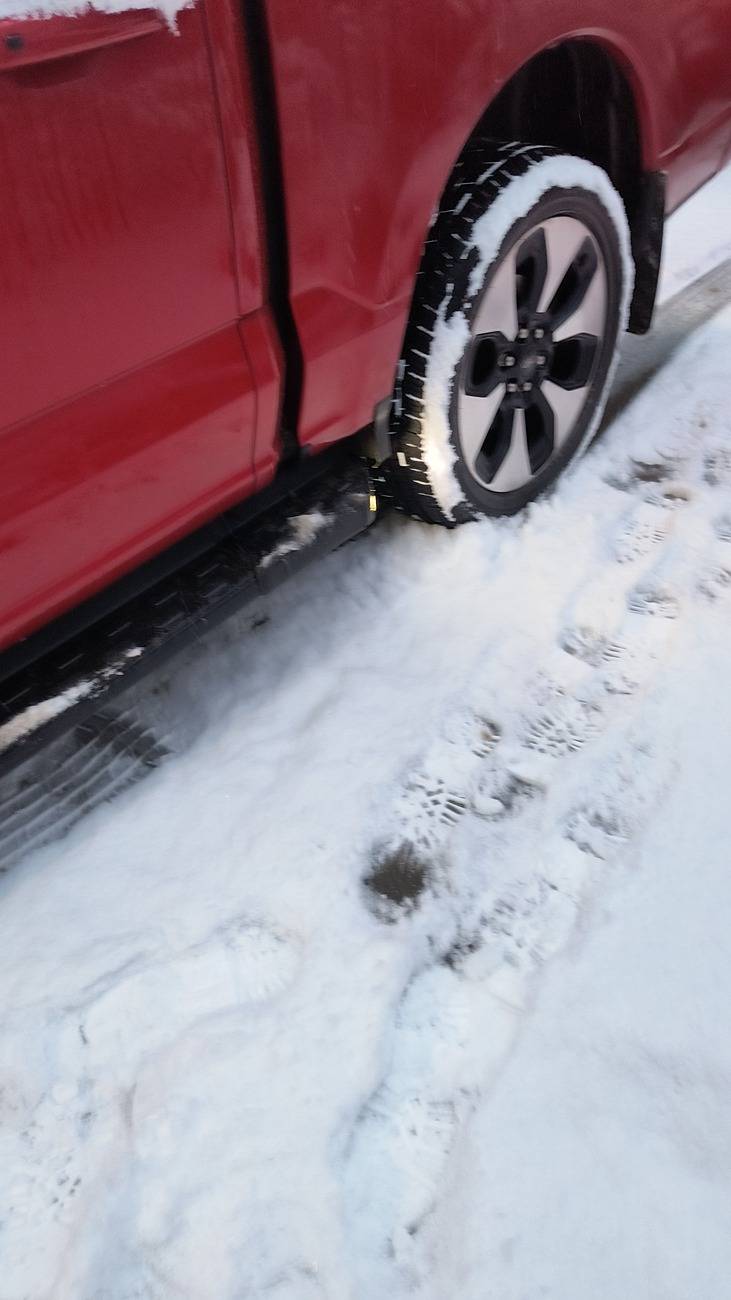 Ford F-150 Lightning Truck slides on slick surface IMG_20250205_073035711