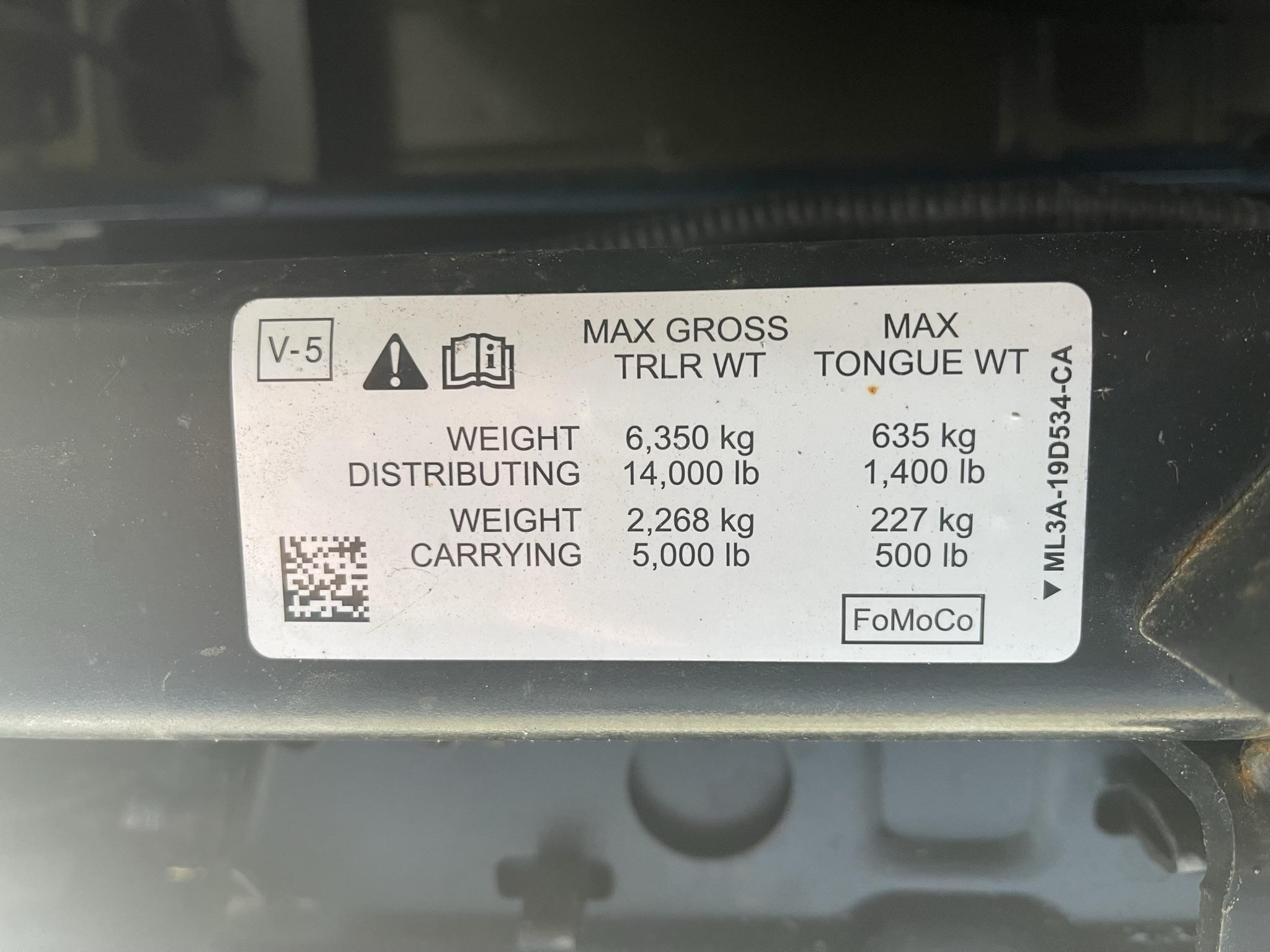 Ford F-150 Lightning Towing Specs Consolidated Document - Bumper vs. Class IV vs. Tow vs. Max Tow - UPDATED DOC v4 IMG_2223