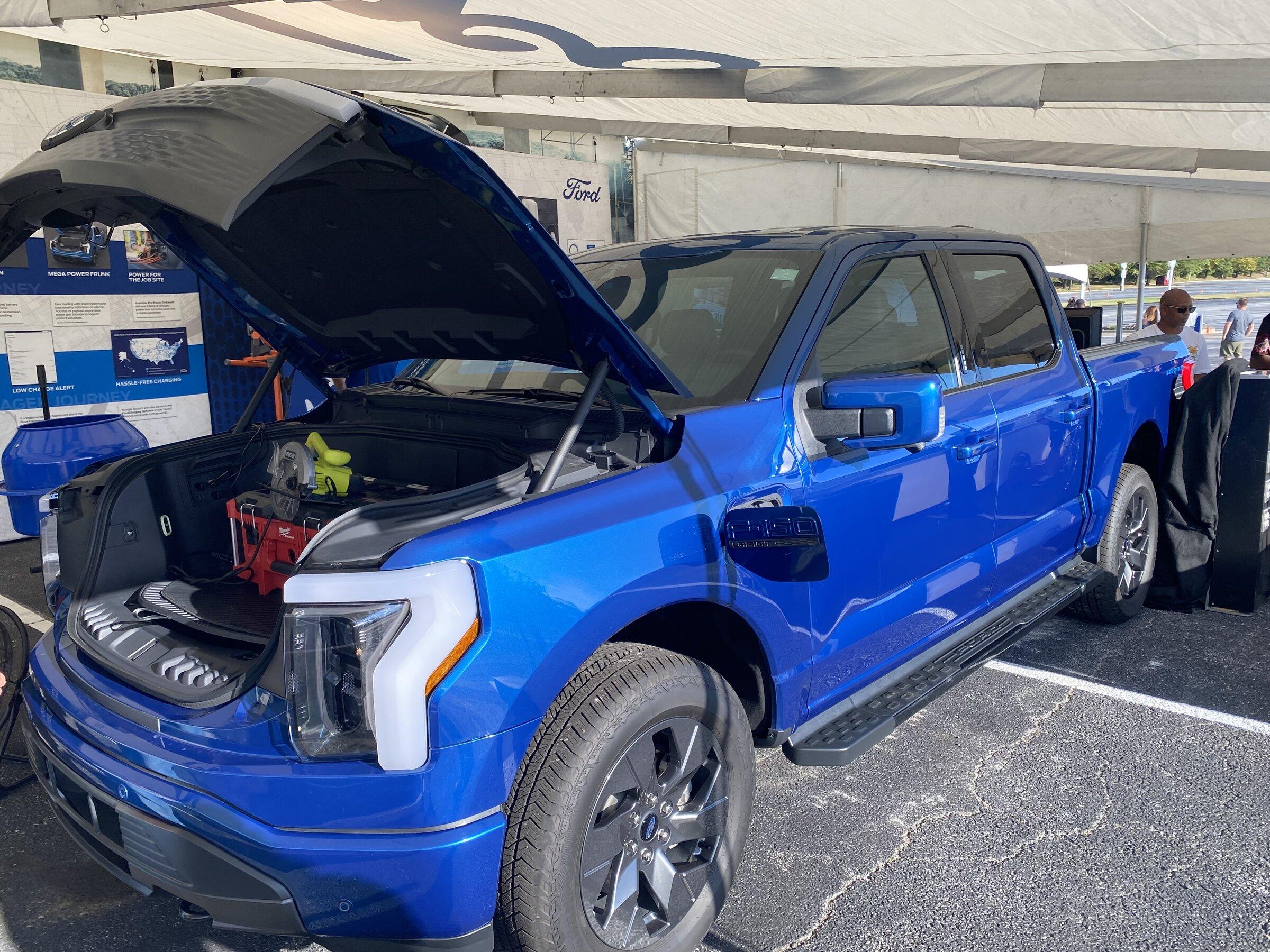 Ford F-150 Lightning Lightning Lariat in Atlas Blue Being Exhibited at World of Concrete Show in Las Vegas IMG_2279