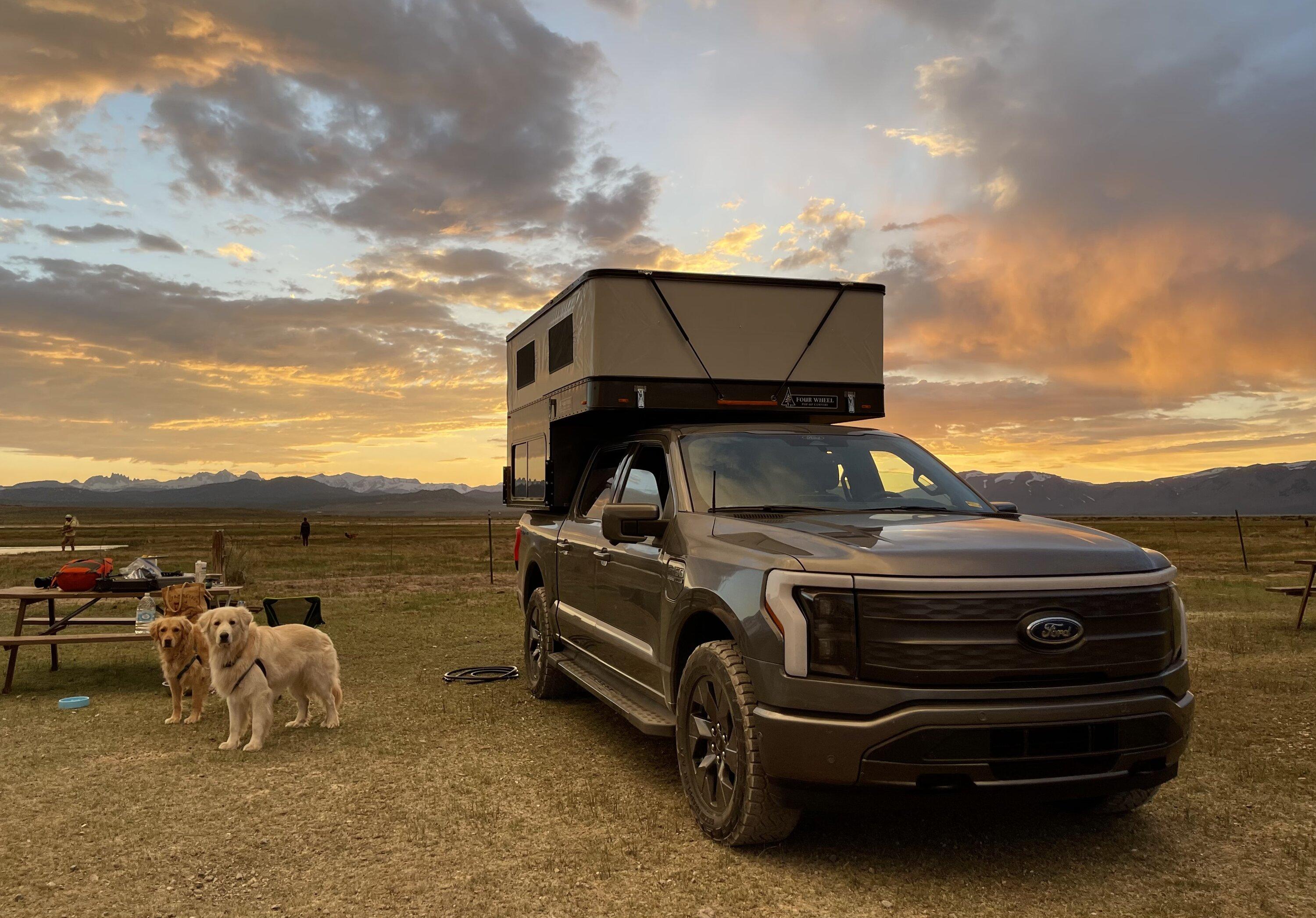 Ford F-150 Lightning Slide in Pop-up Camper by Four Wheel Campers being assessed for Lightning IMG_2782