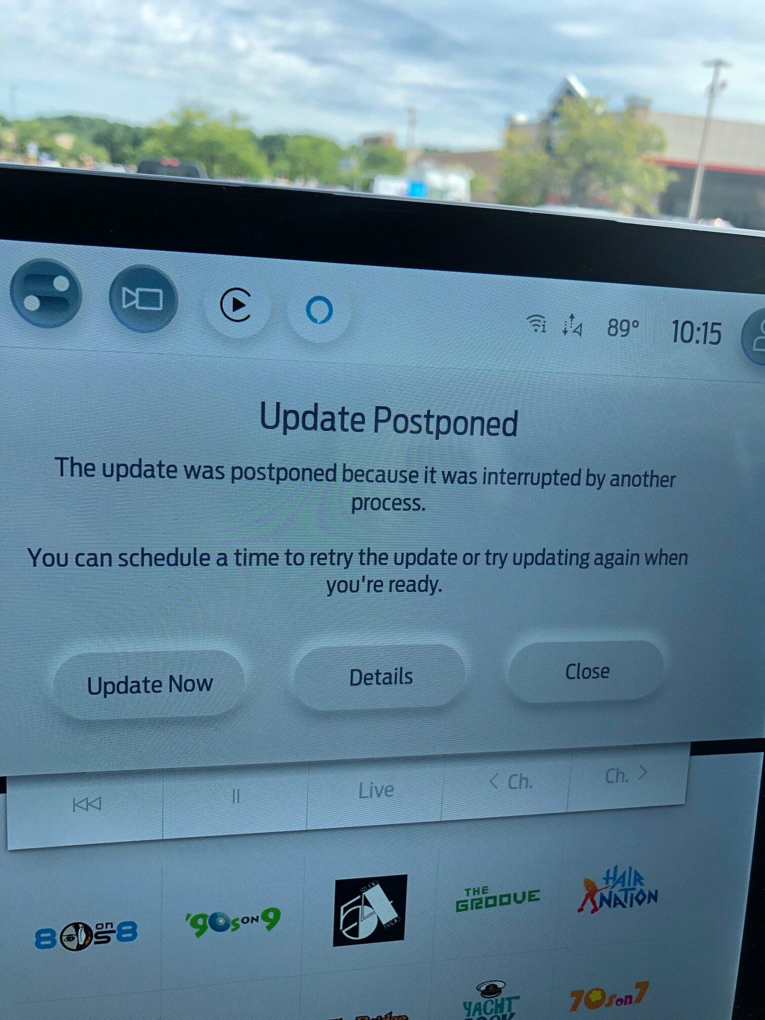 Ford F-150 Lightning Issue with recent update - Keeps getting postponed IMG_3077